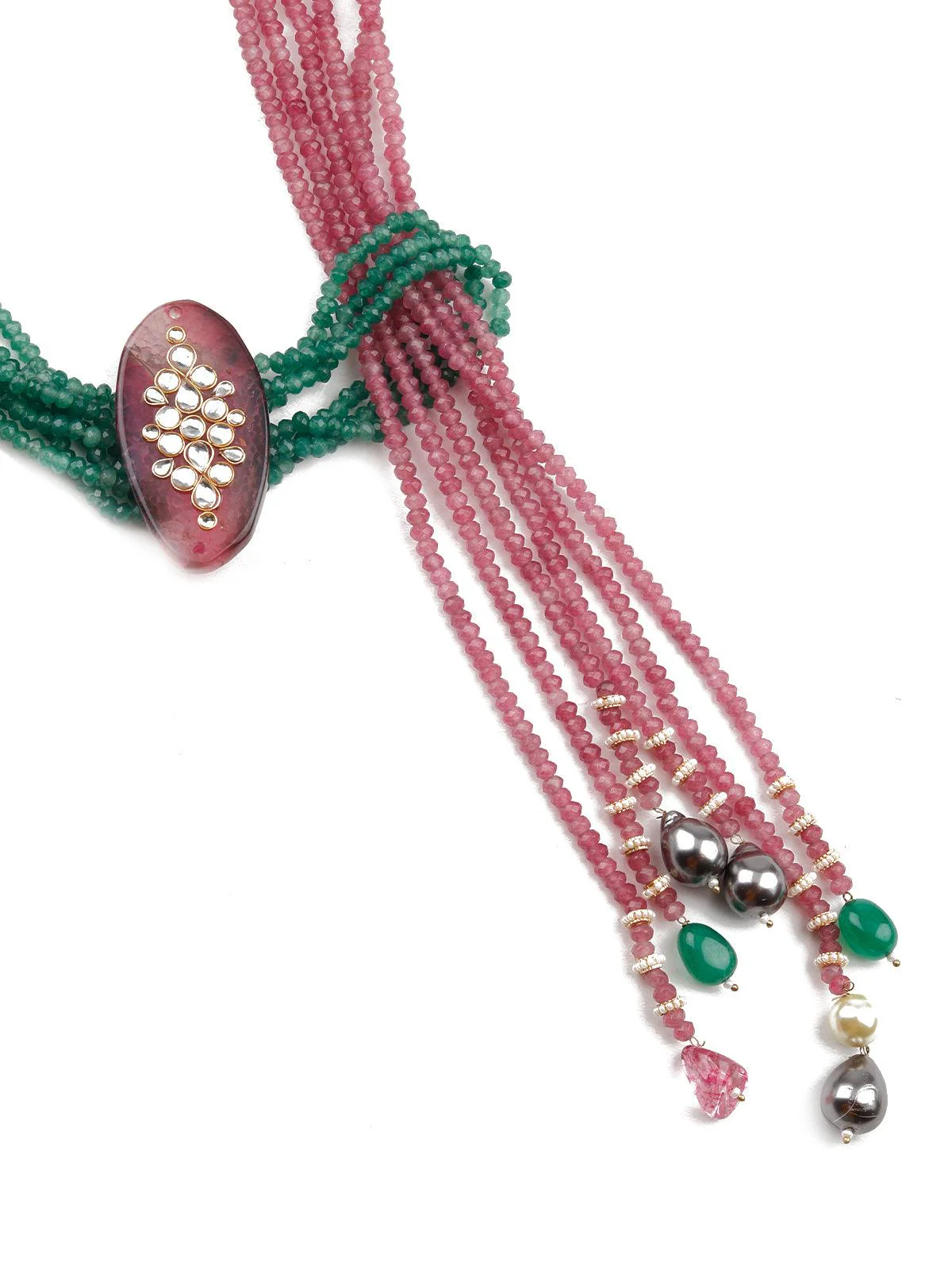 Odette Women Stunning Beaded Statement Multicoloured Necklace - Image 5