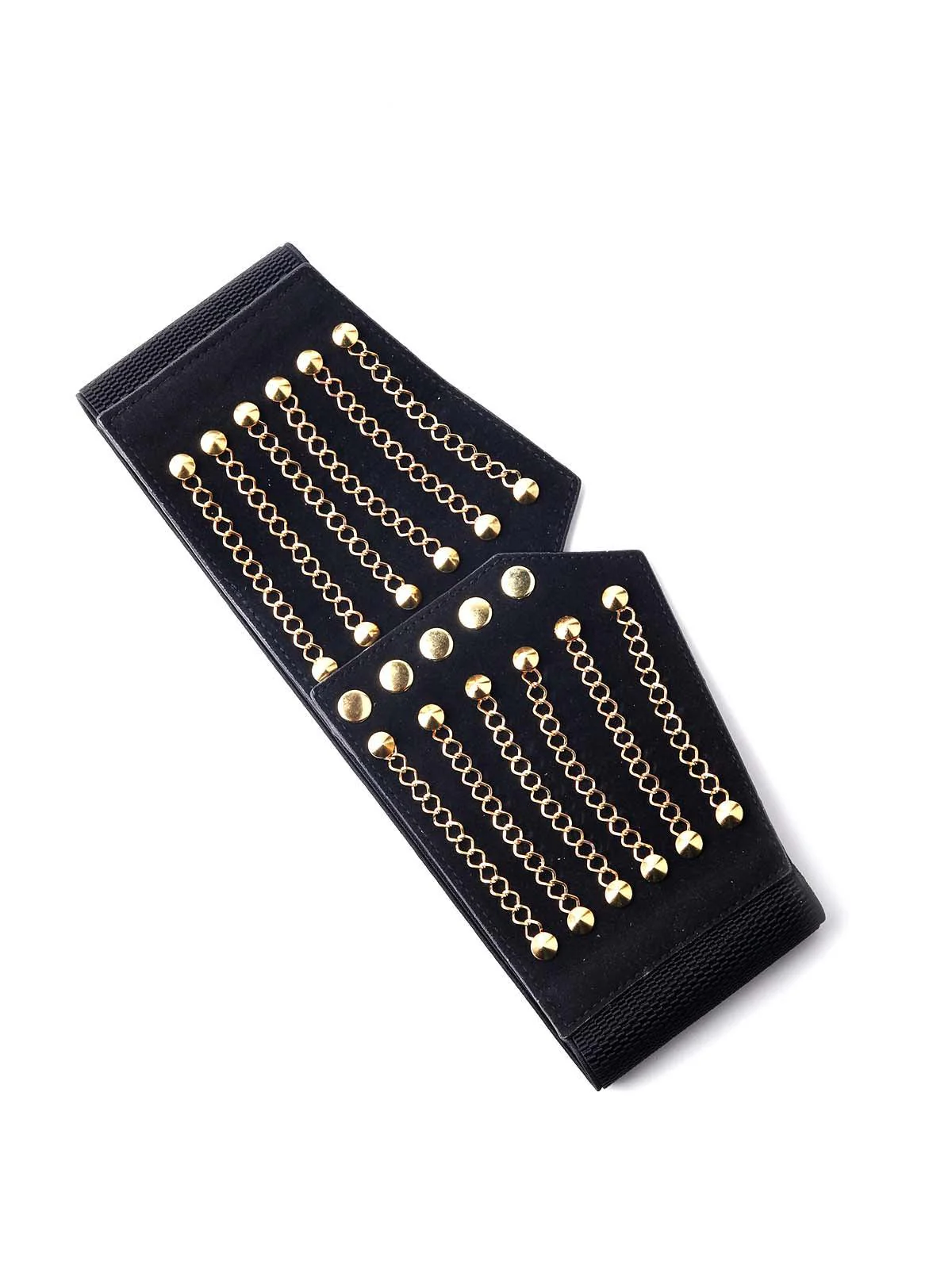 Odette Women Stunning Black Gold Broad Adjustable Belt - Image 4