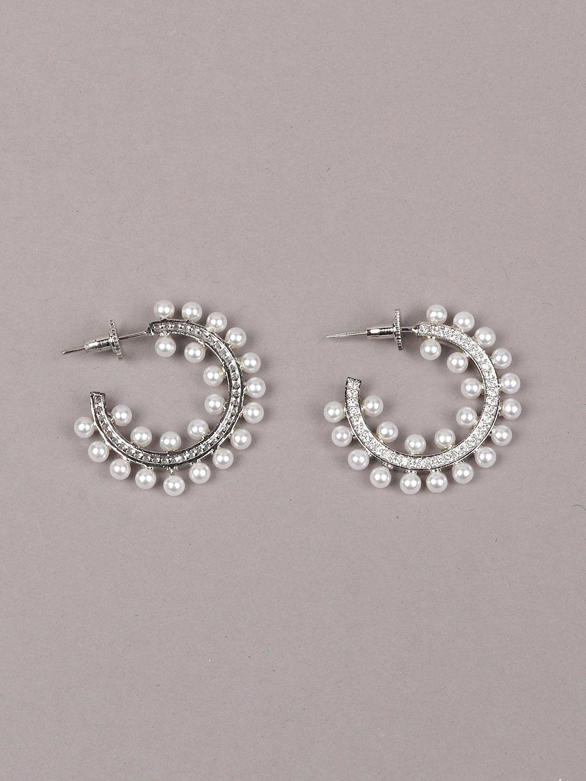Odette Women Silver Metal Earrings - Image 3