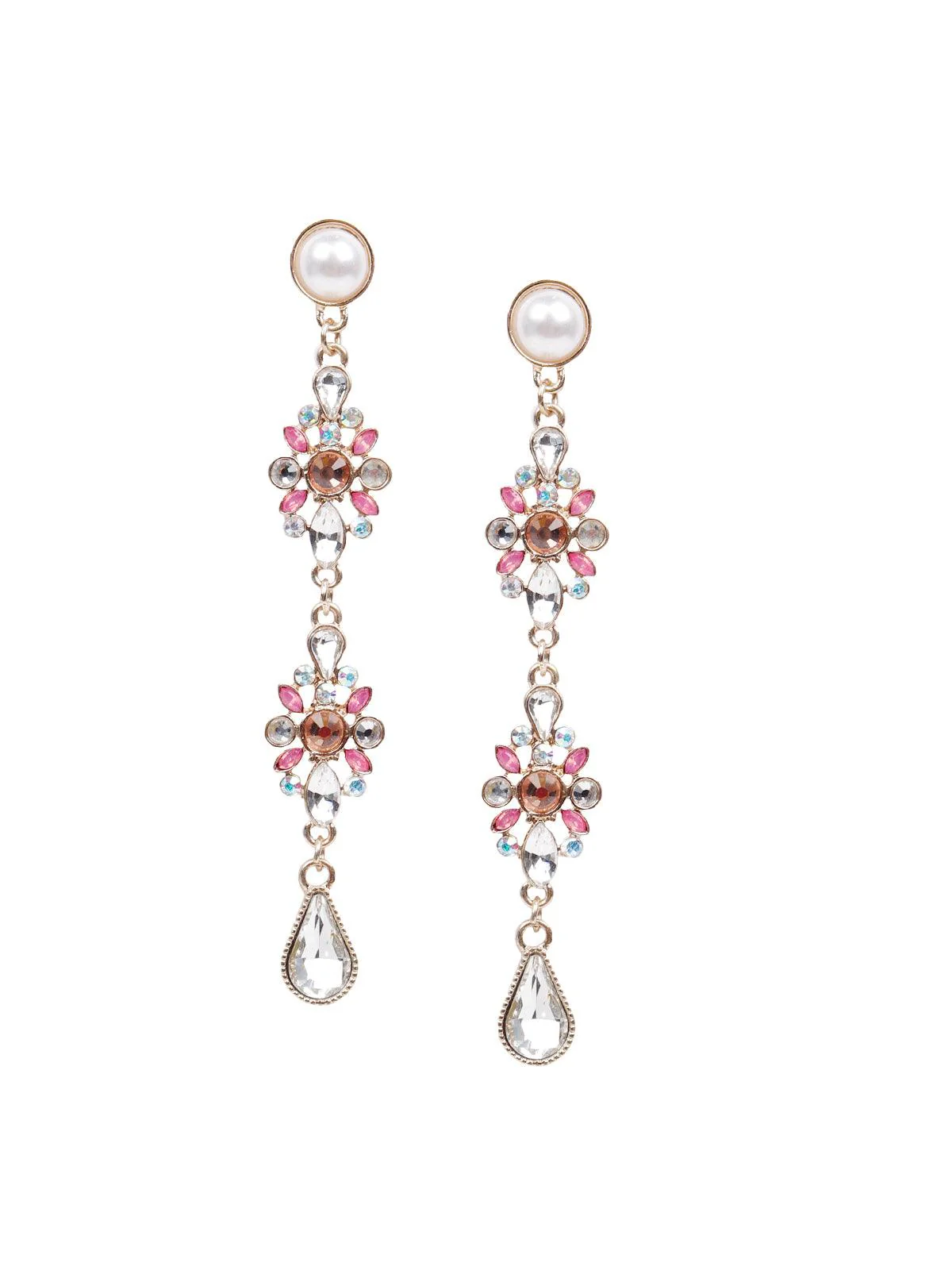 Odette Women Pink Metal Earrings