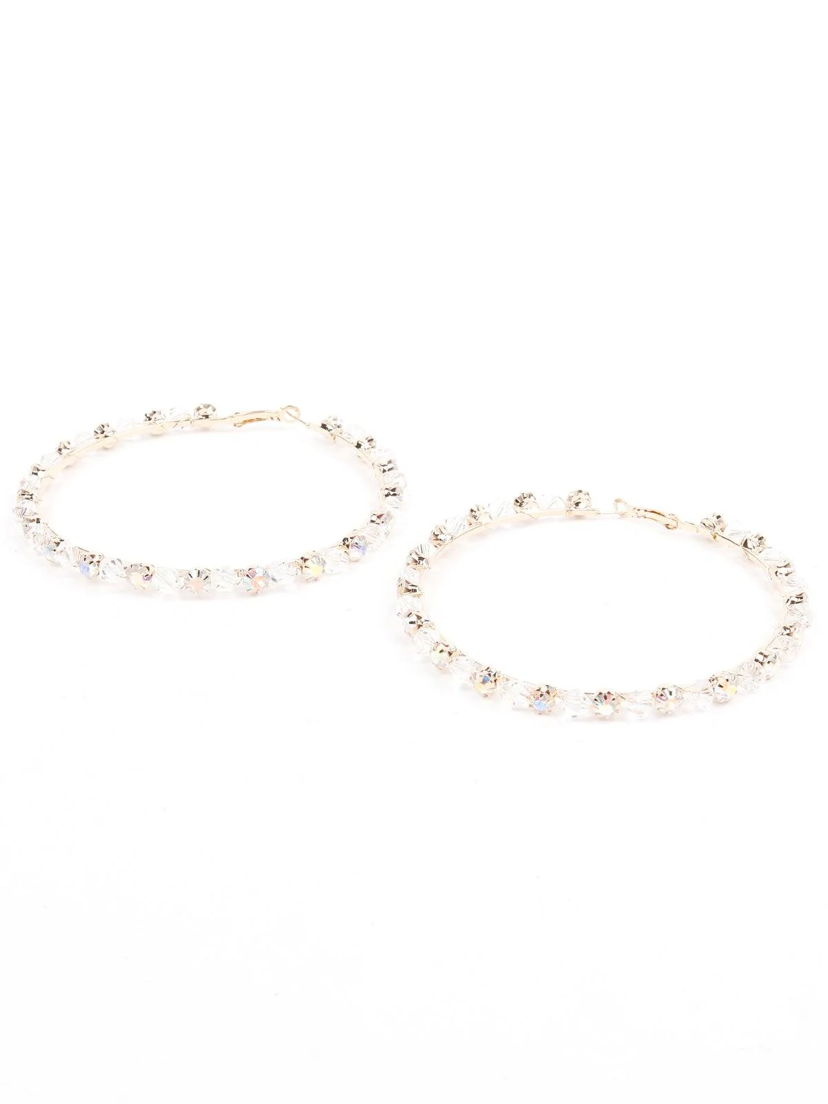 Odette Women Gold Metal Hoops - Image 3