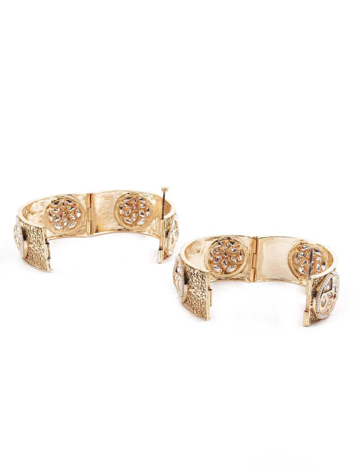 Odette Women Stunning Gold Ethnic Bangle - Image 6