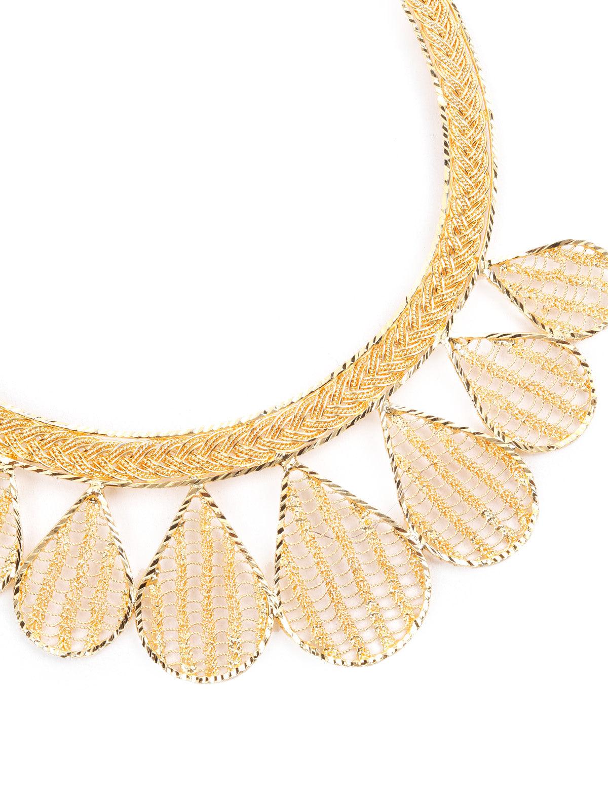 Odette Stunning Gold Choker Necklace Set For Women - Image 4