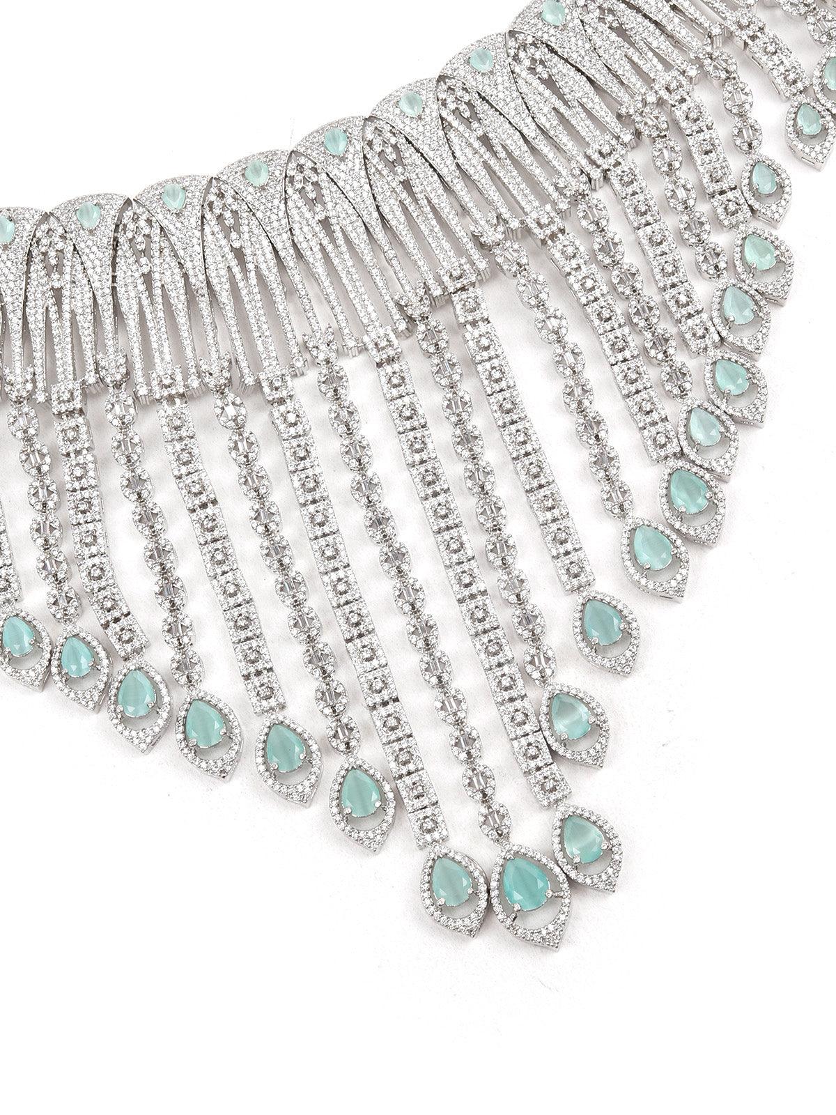 Odette Stunning Silver Choker Necklace Set For Women - Image 4