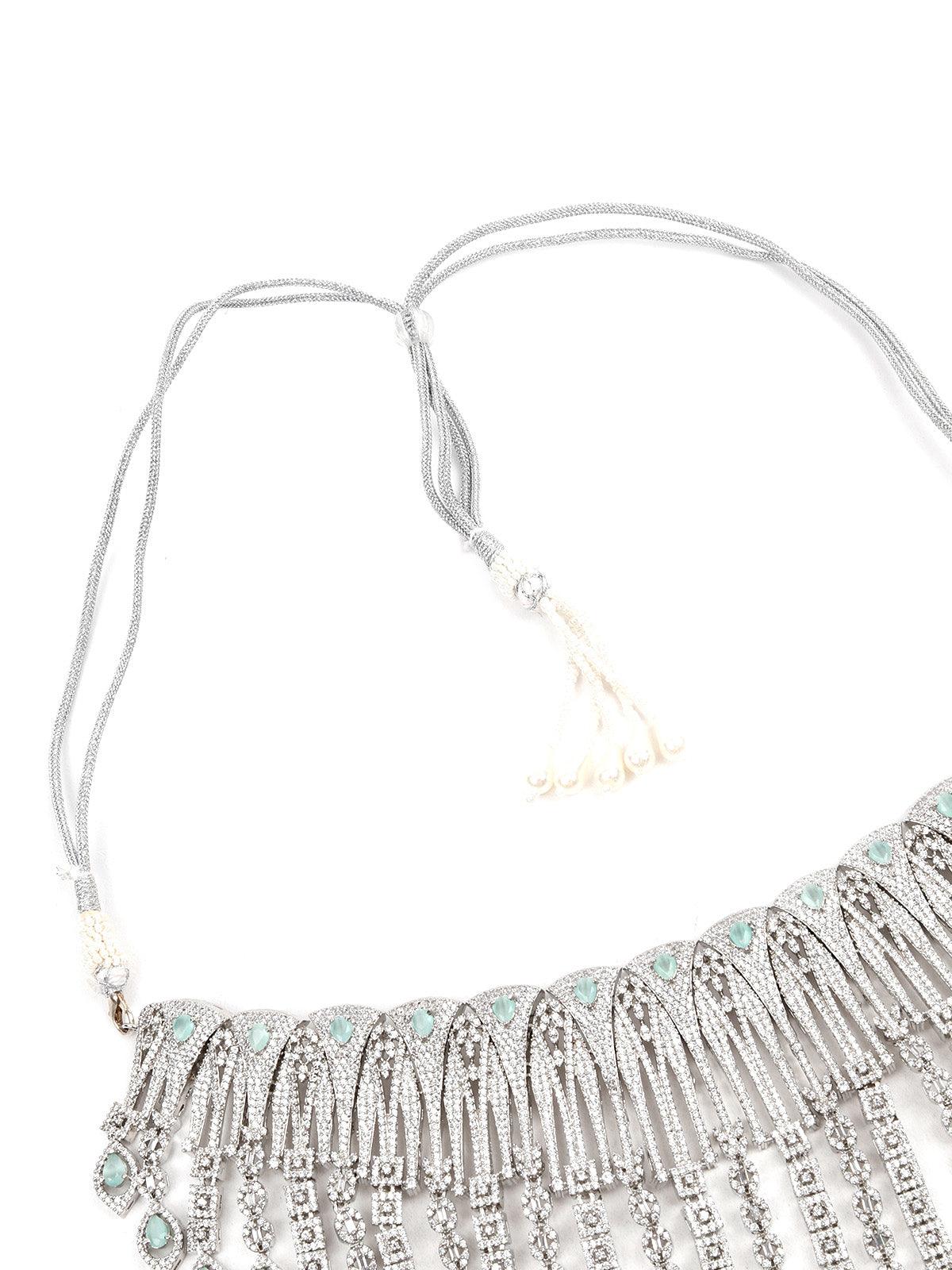 Odette Stunning Silver Choker Necklace Set For Women - Image 5