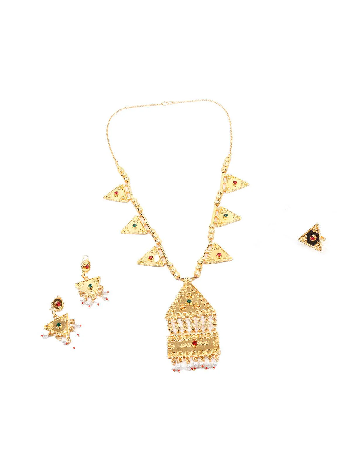 Odette Stunning Gold Long Necklace Set For Women - Image 3
