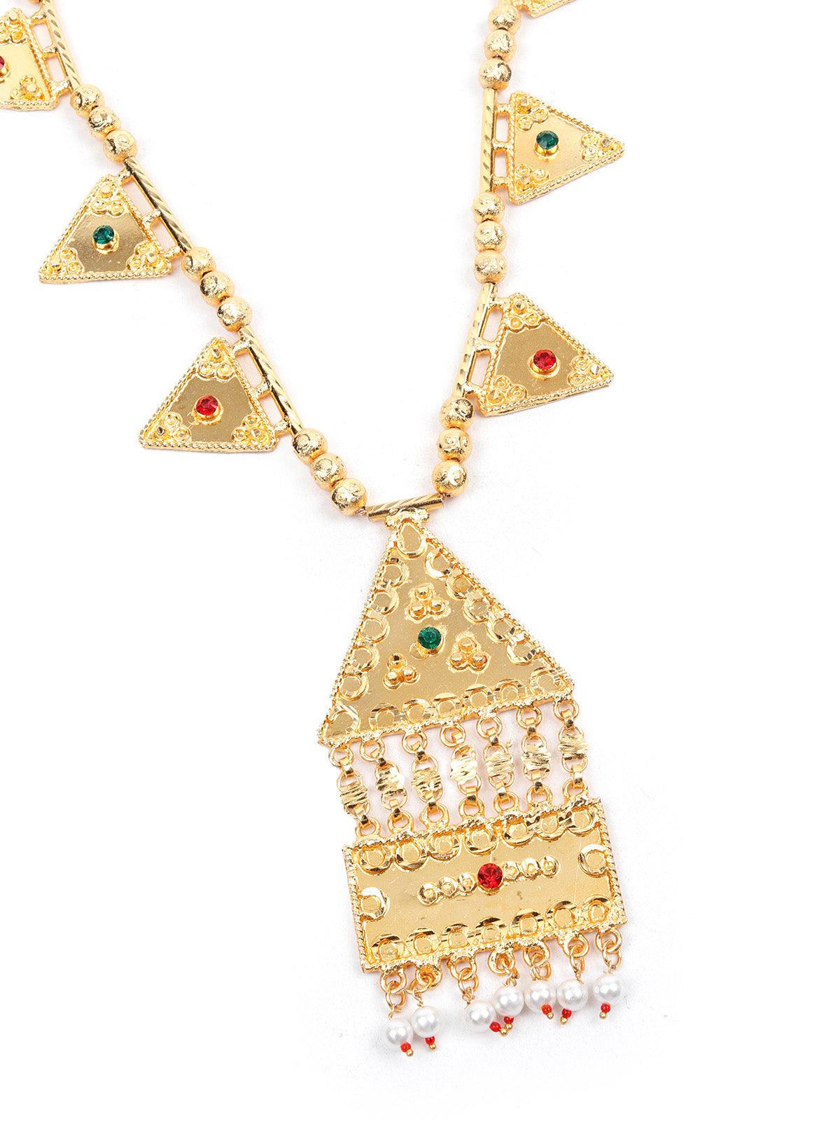 Odette Stunning Gold Long Necklace Set For Women - Image 4