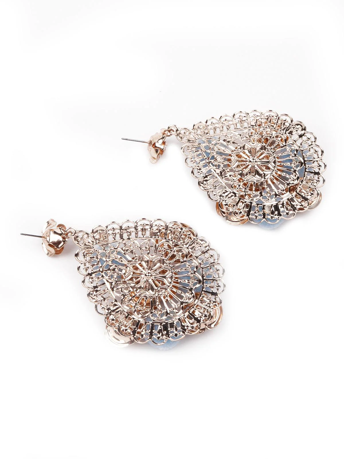 Odette Women Gold Tone Rosey Earrings - Image 6