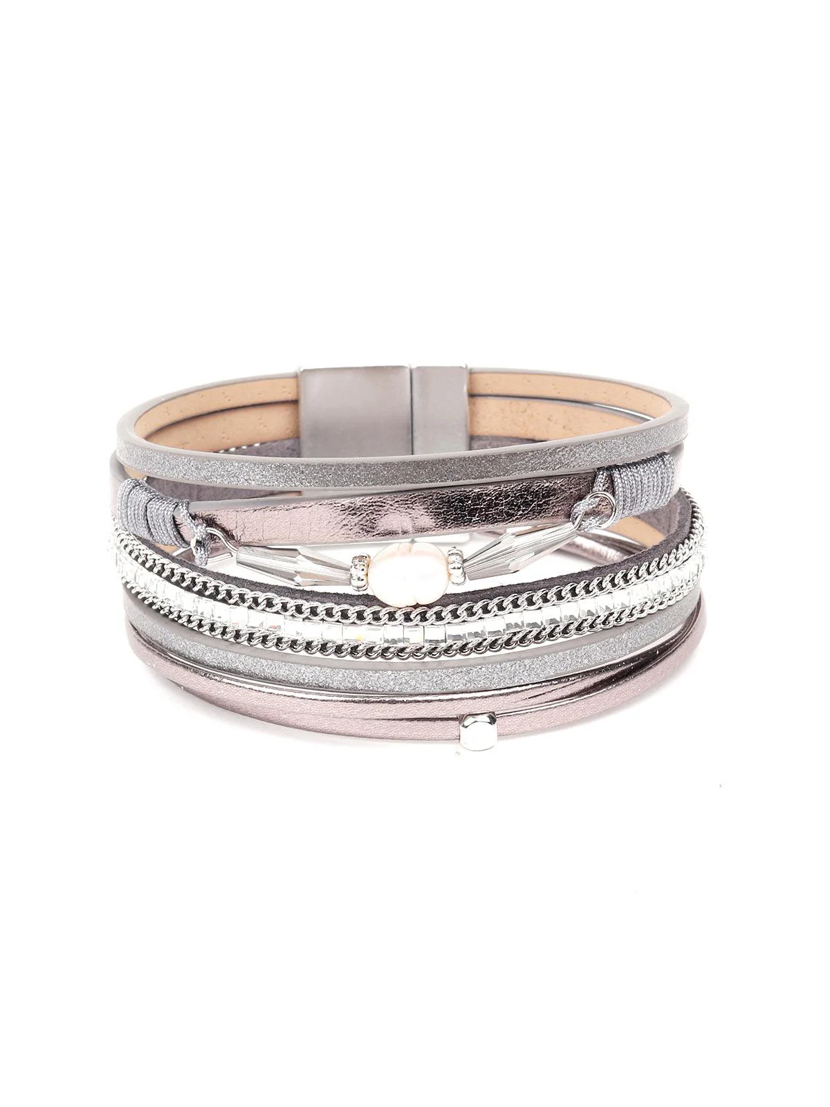 Odette Women Grey Metal Bracelet In Grey Colour - Image 4
