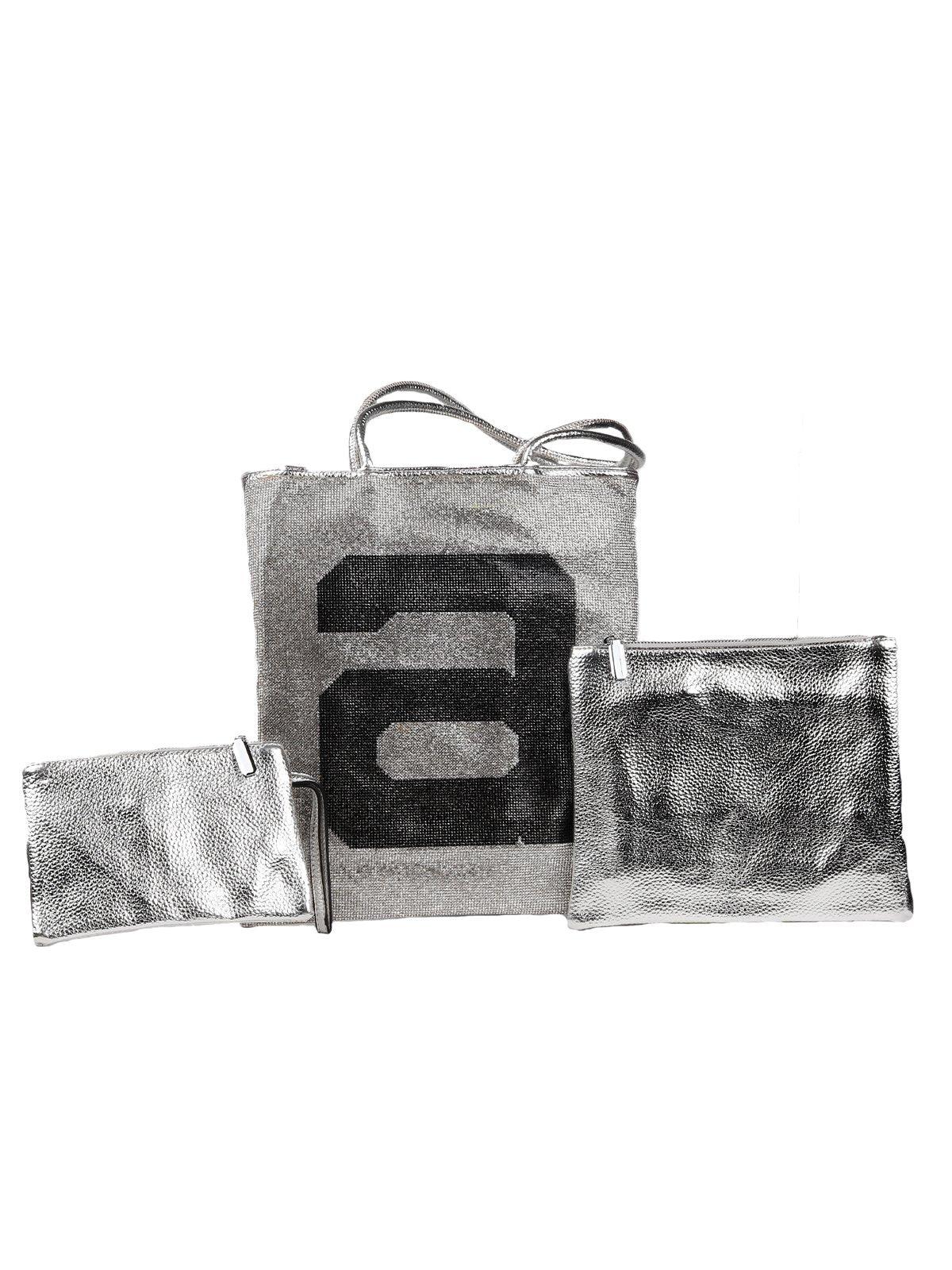 Odette Women Silver Leatherette Tote Bag - Image 3