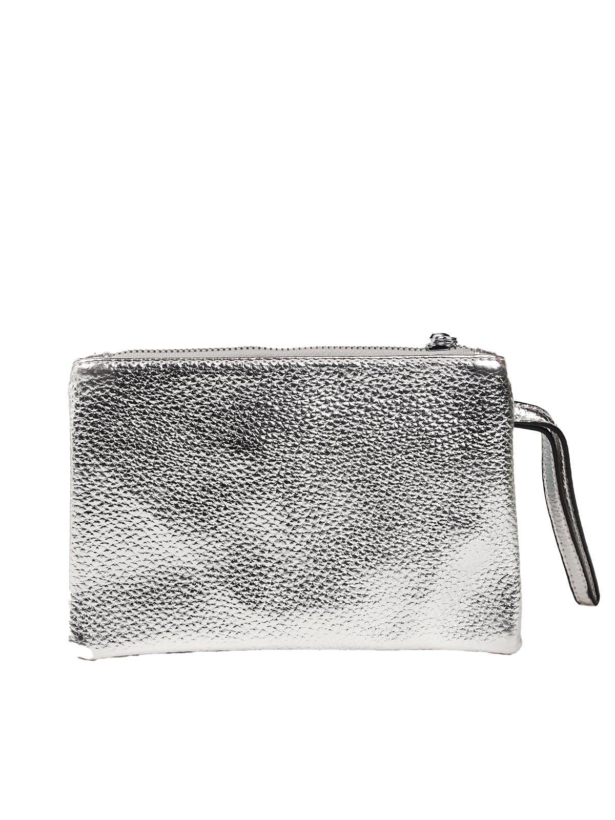 Odette Women Silver Leatherette Tote Bag - Image 5