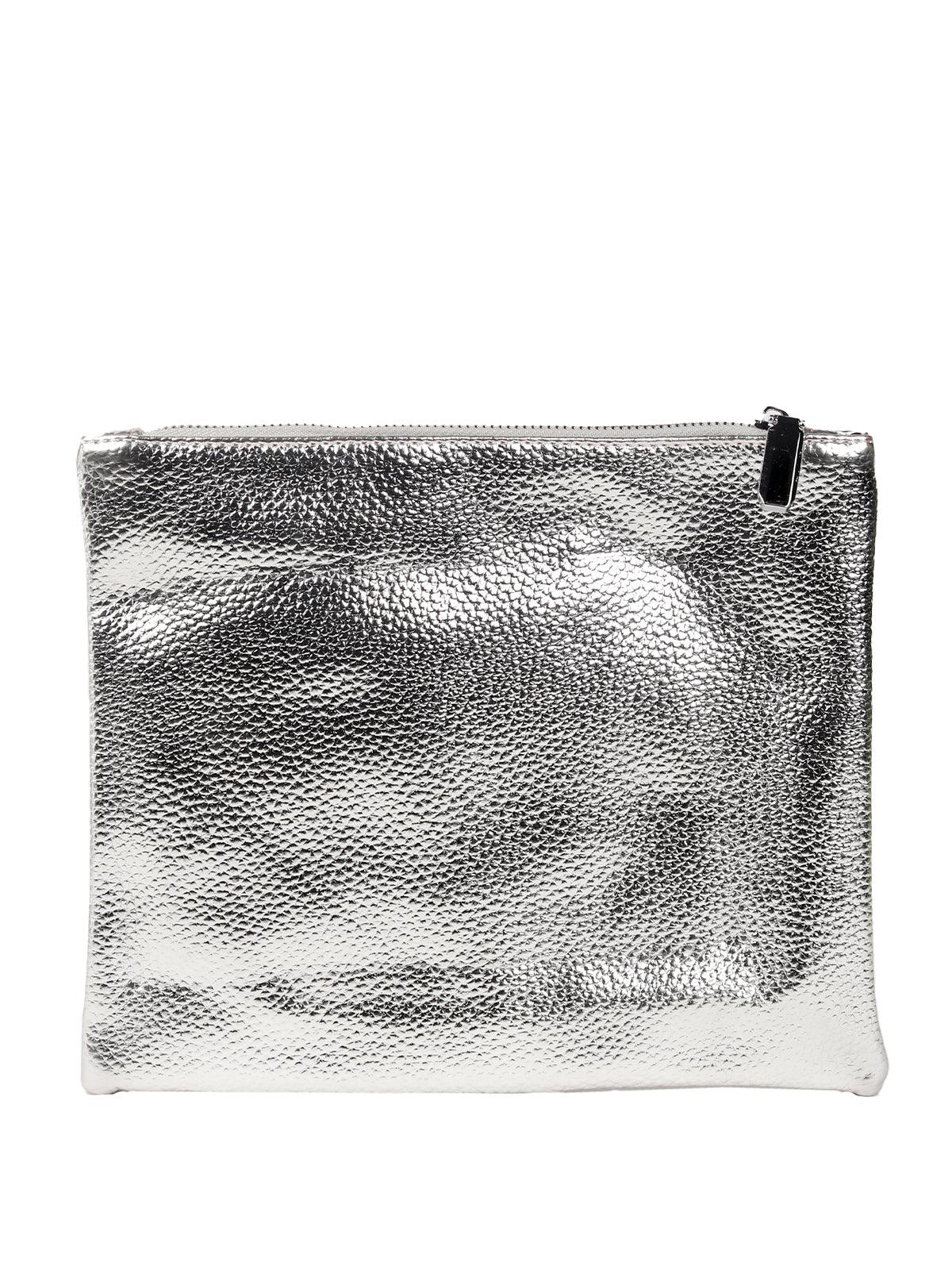 Odette Women Silver Leatherette Tote Bag - Image 6