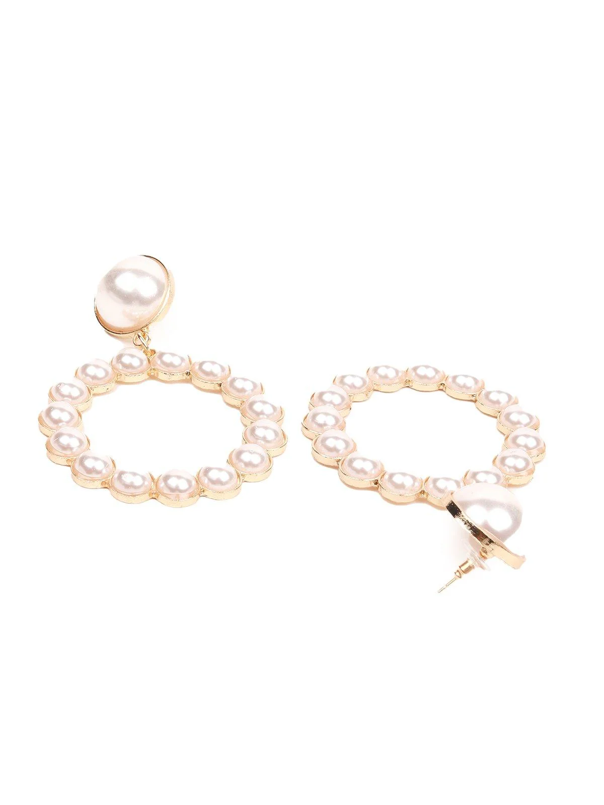 Odette Women White Metal Earrings - Image 6