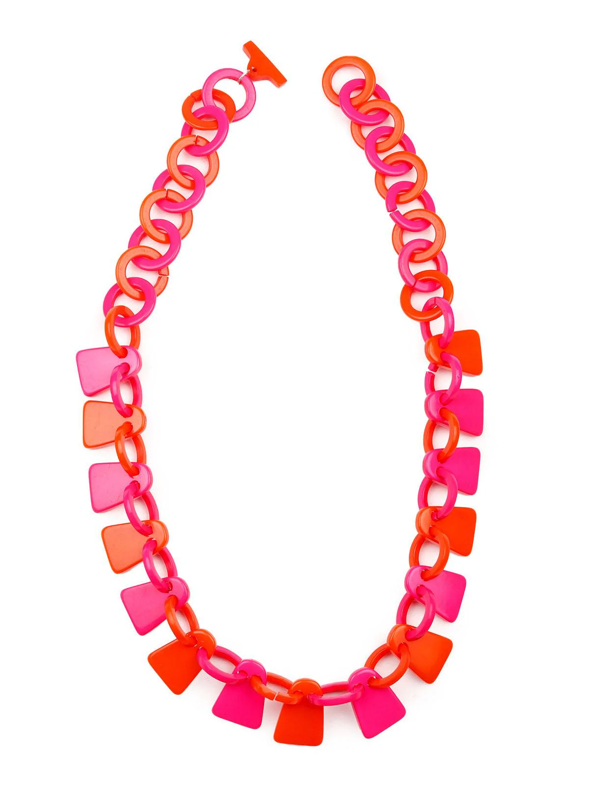 Odette Women Stunning Pink And Orange Shaded Statement Necklace - Image 3
