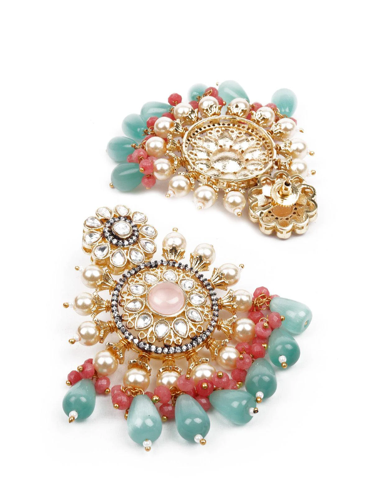 Odette Stunning Pink & Green Necklace Set For Women - Image 7