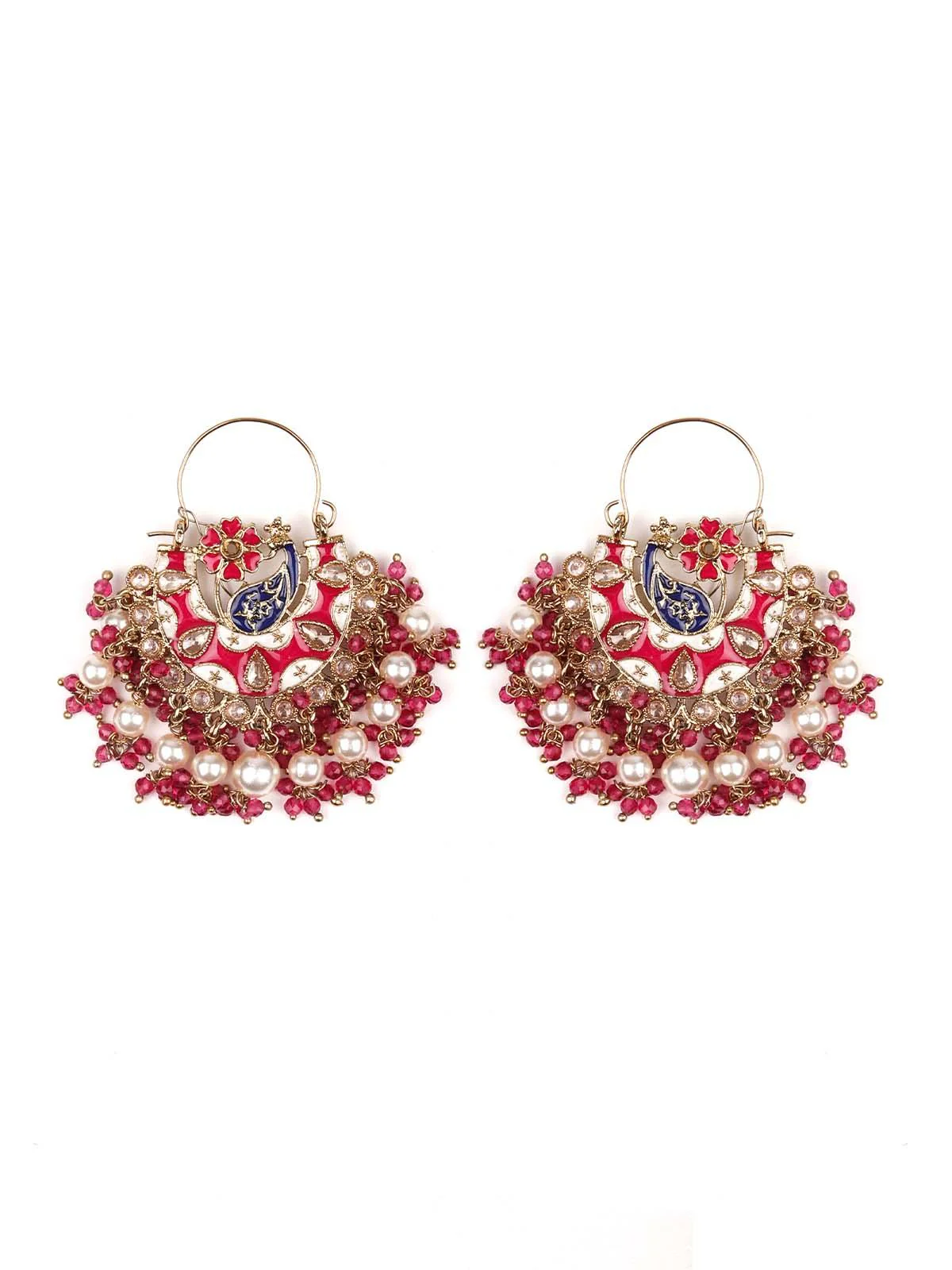 Odette Women Stunning Red Beaded Statement Drop Earrings - Image 3