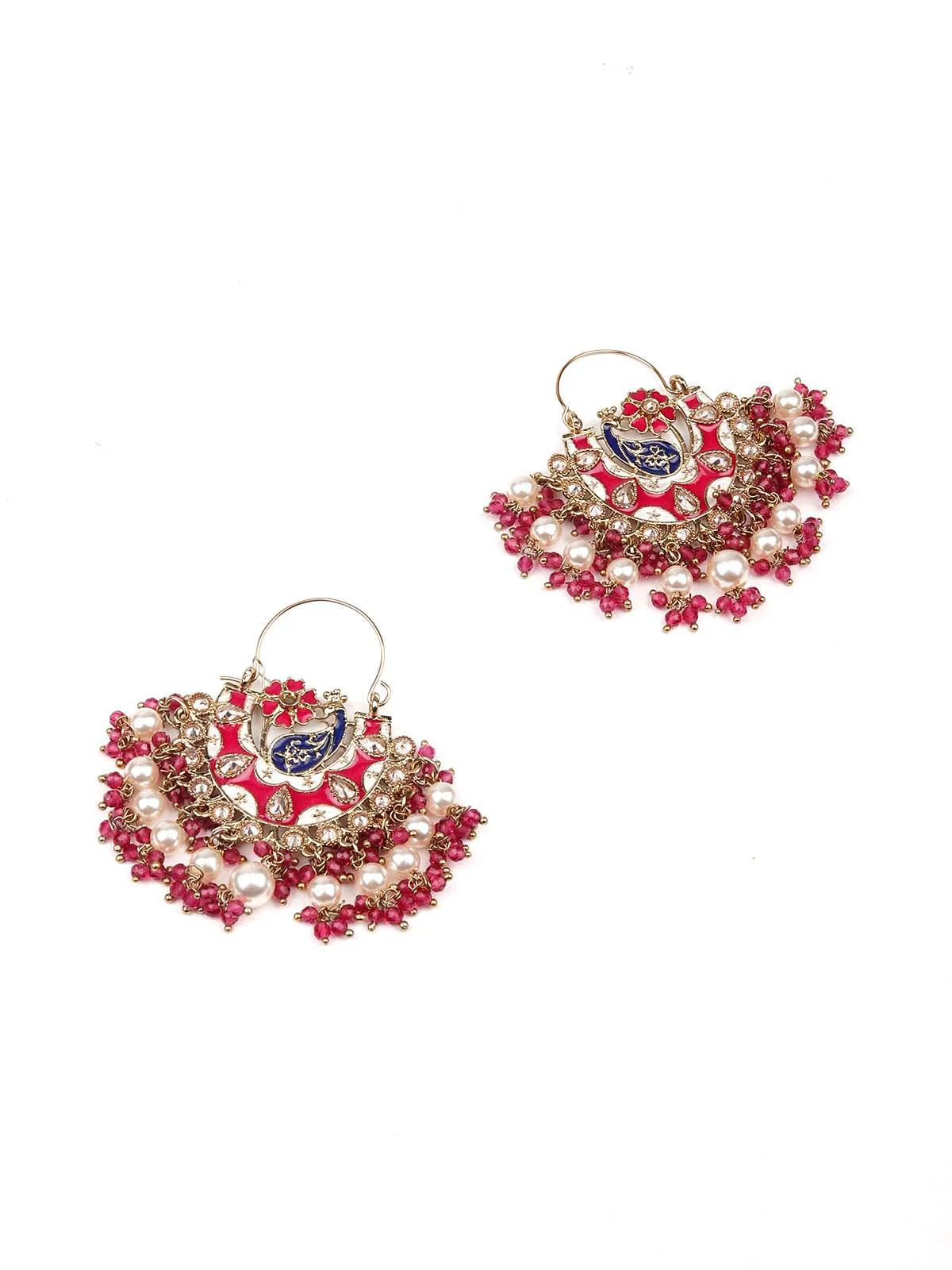 Odette Women Stunning Red Beaded Statement Drop Earrings - Image 5
