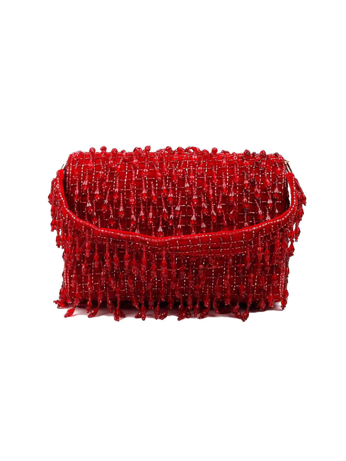 Odette Women Stunning Red Embellished Sling Bag - Image 5