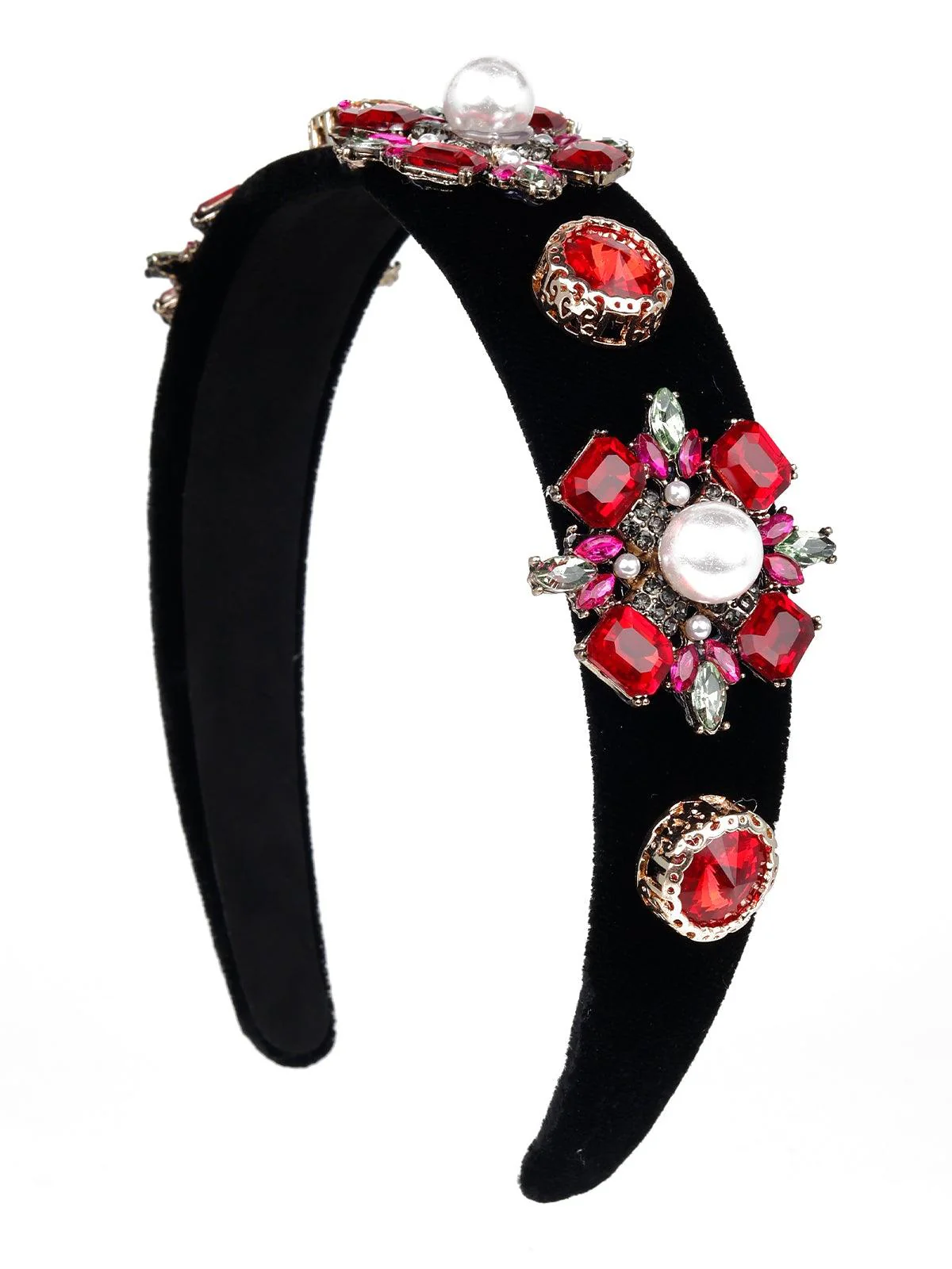 Odette Women Red Rhinestones Hairband - Image 4