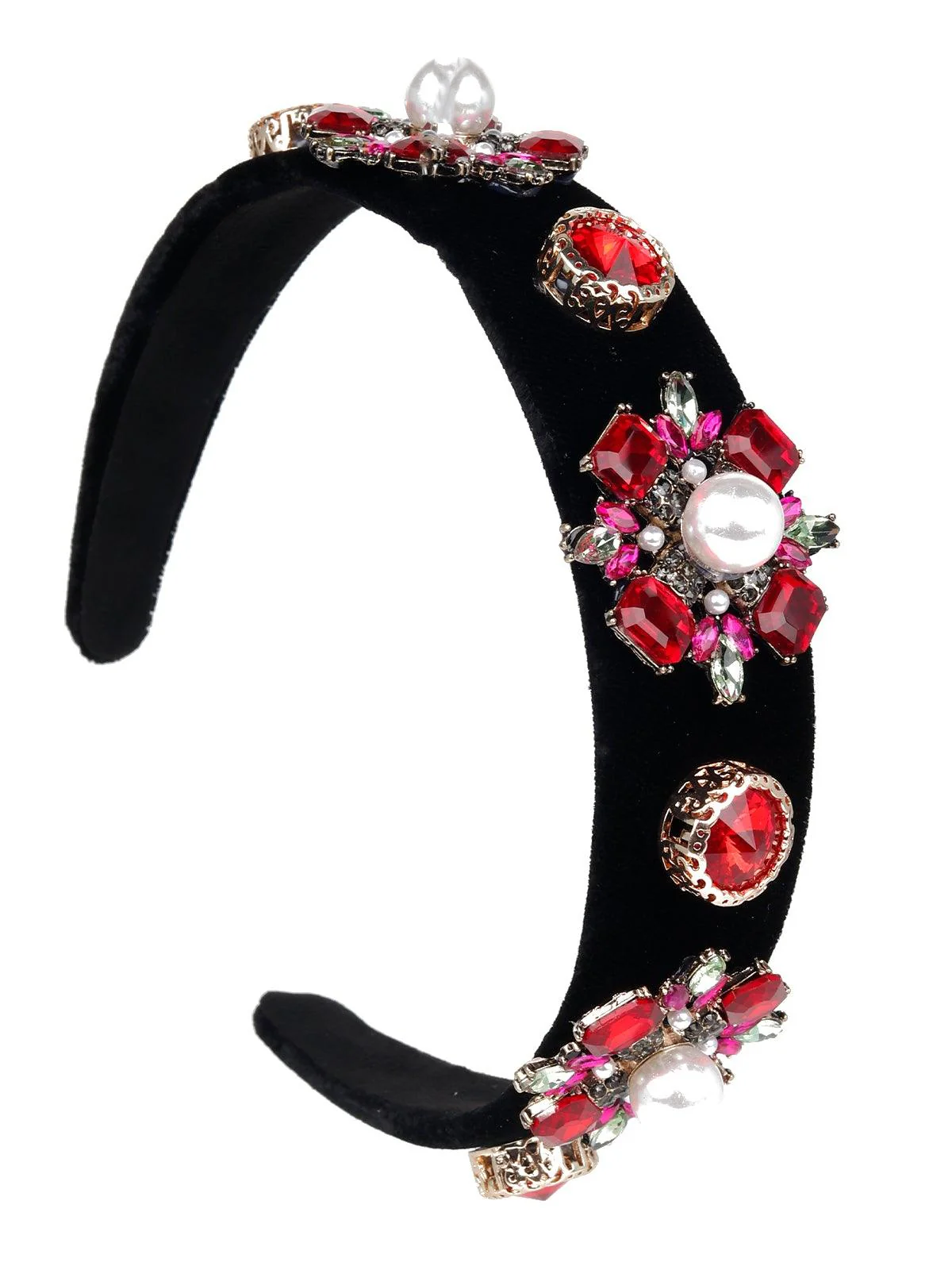 Odette Women Red Rhinestones Hairband - Image 5