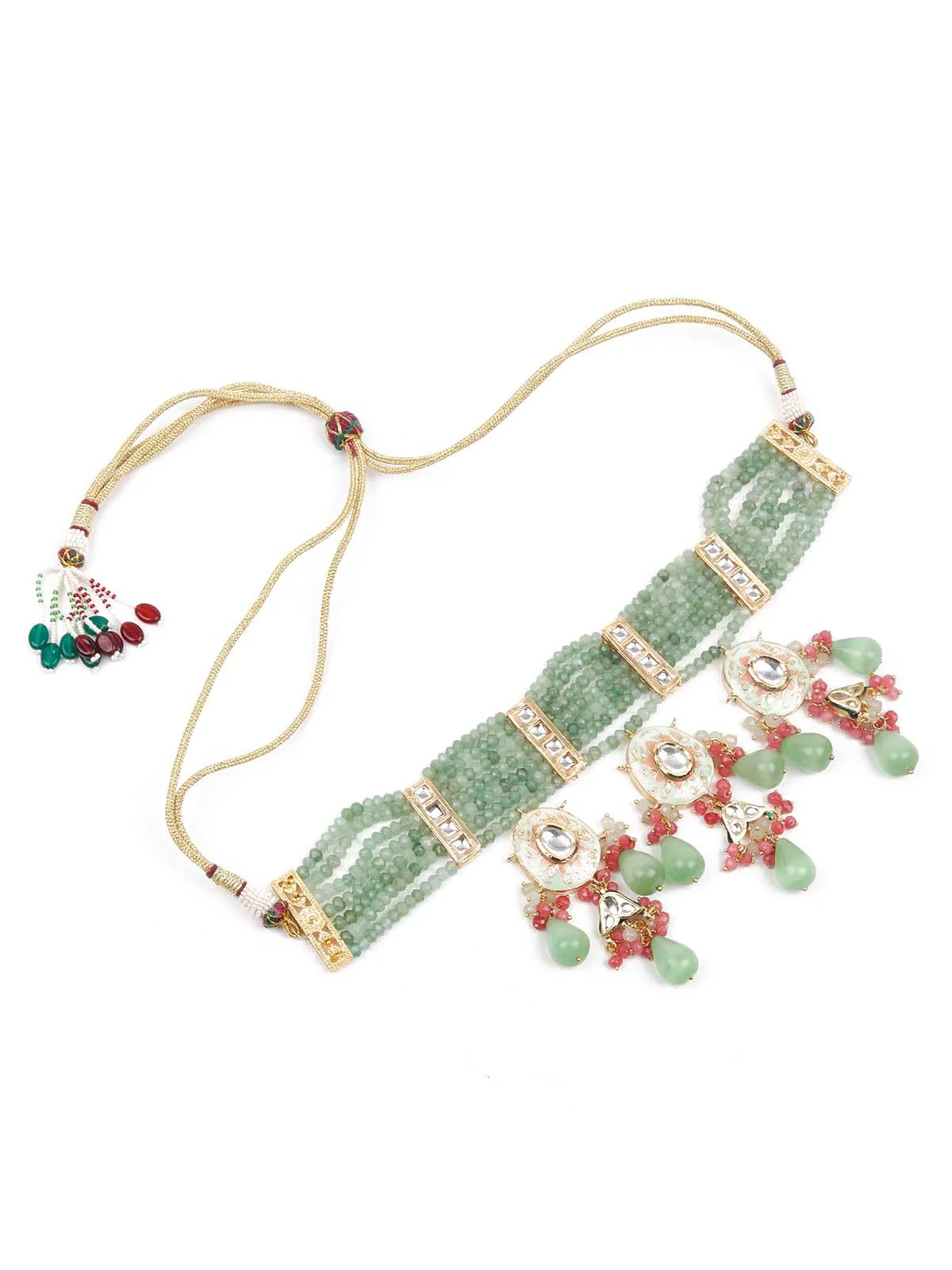 Odette Women Stunning Sea Green Choker Set - Image 4