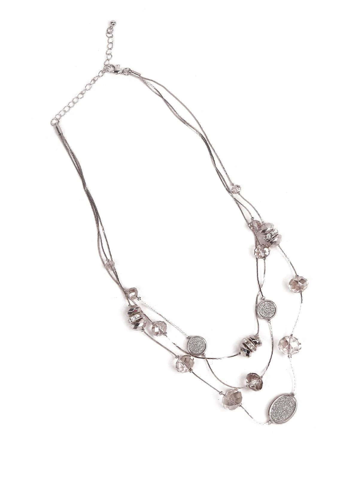 Odette Women Silver Beaded Metal Necklace - Image 4