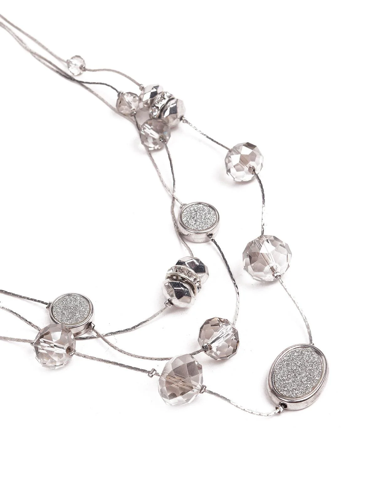 Odette Women Silver Beaded Metal Necklace - Image 5