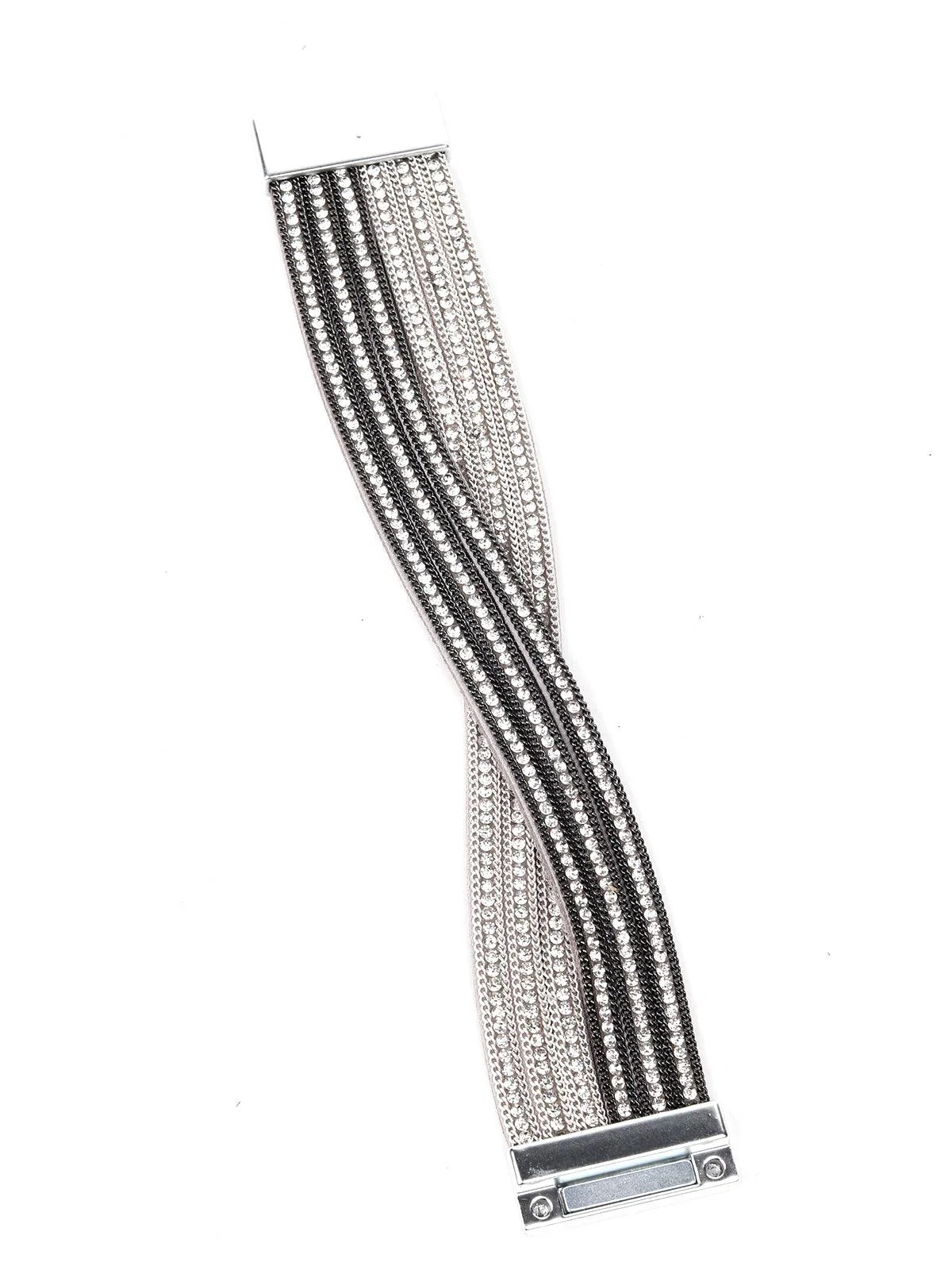 Odette Women Silver Metal Band Bracelet - Image 3