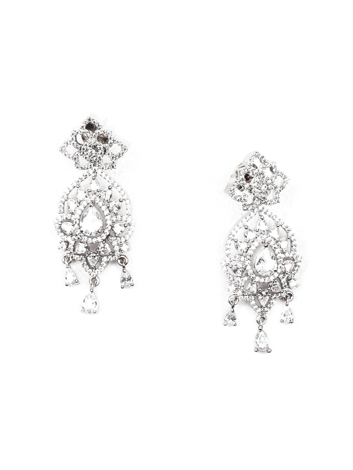 Odette Stunning Studded Silver Necklace Set For Women - Image 7