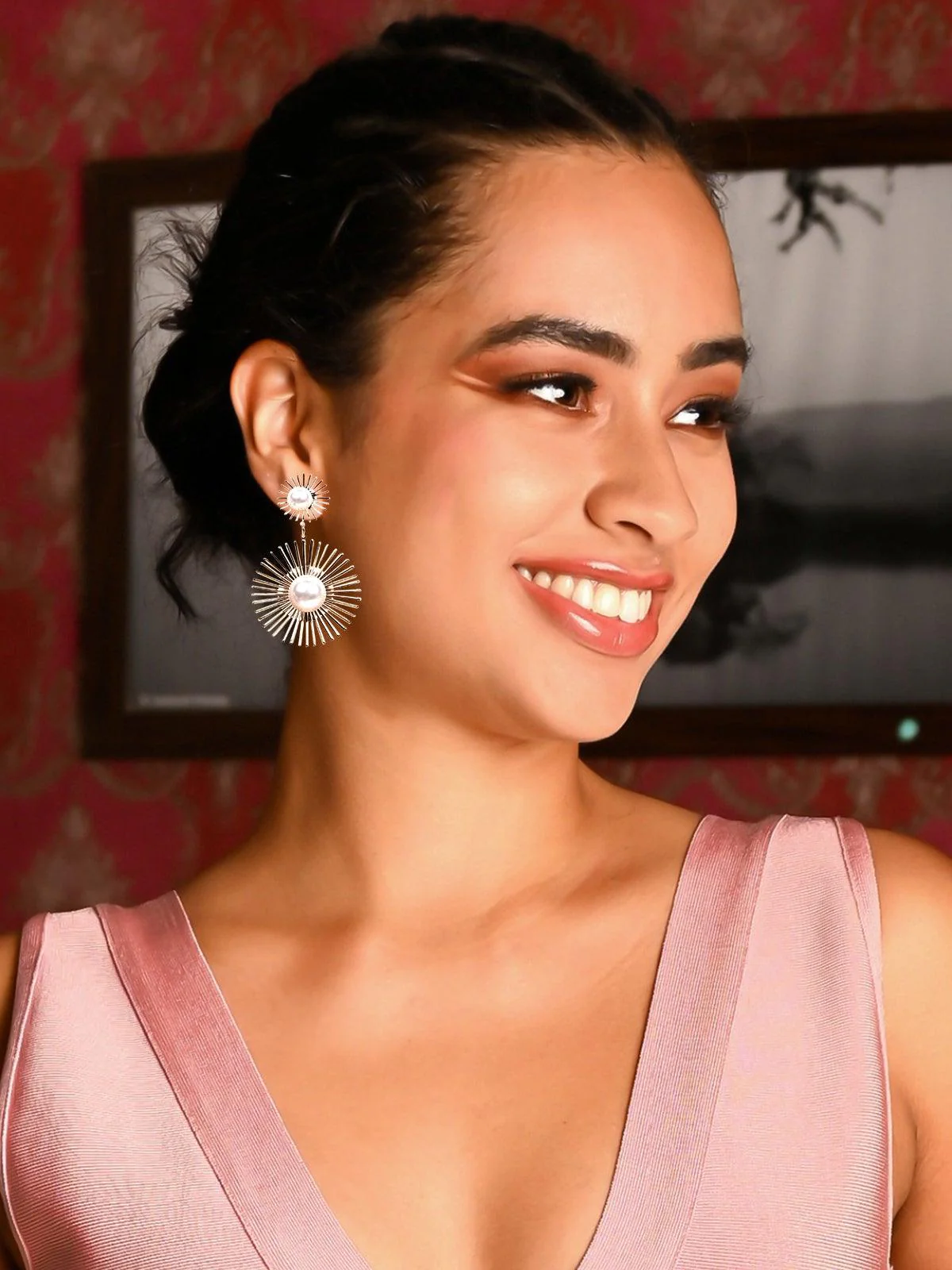 Odette Women Gold-Tone Metal Earrings - Image 2