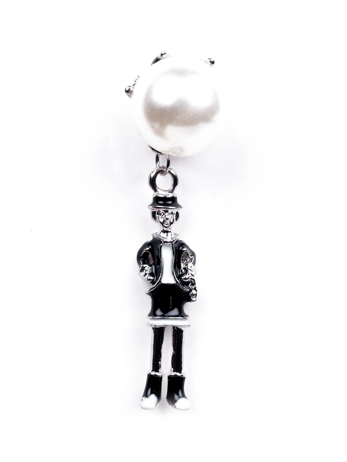 Odette Women Black And White Metal Brooch - Image 6