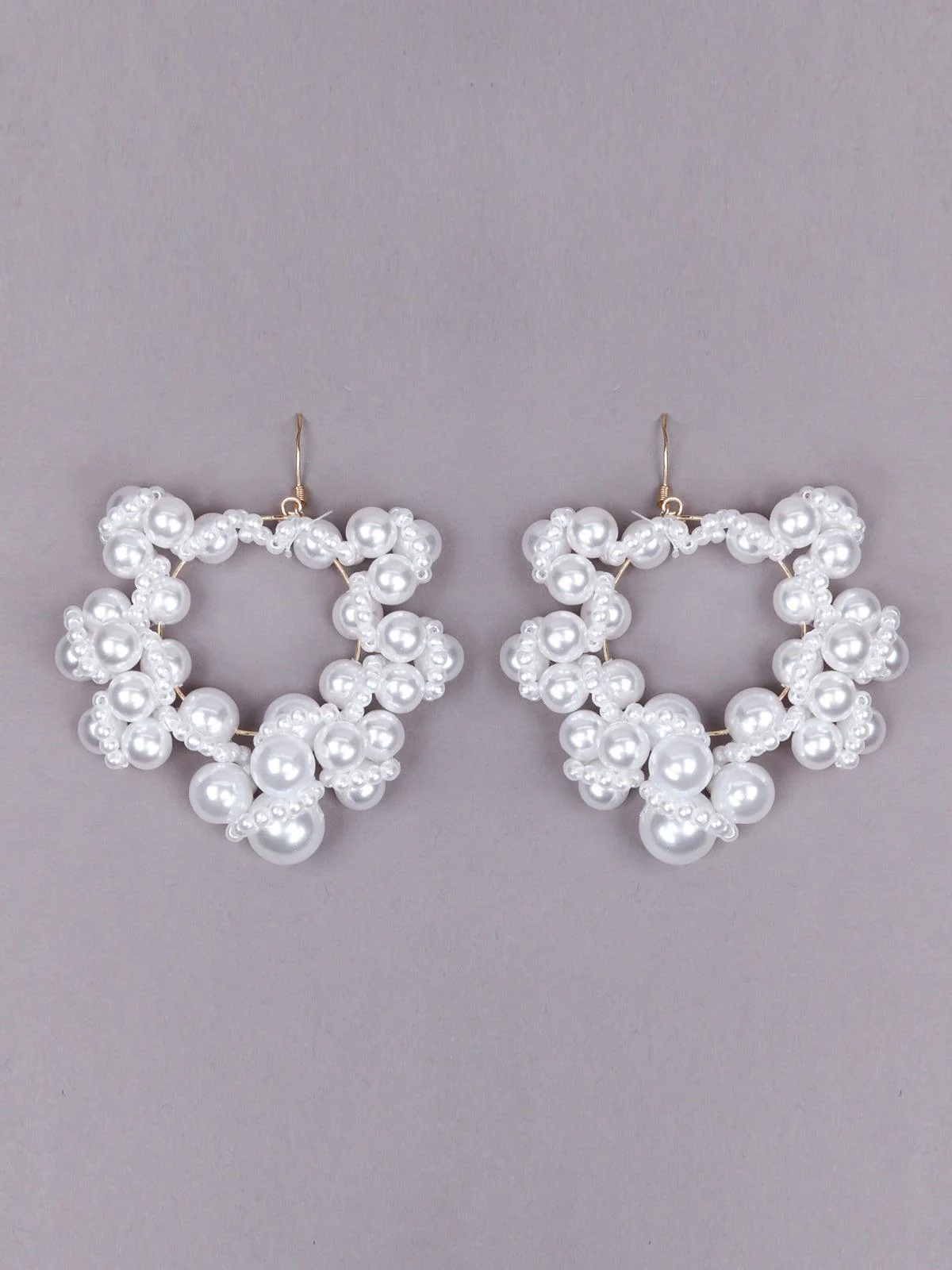 Odette Women White Metal Pear Earrings - Image 3
