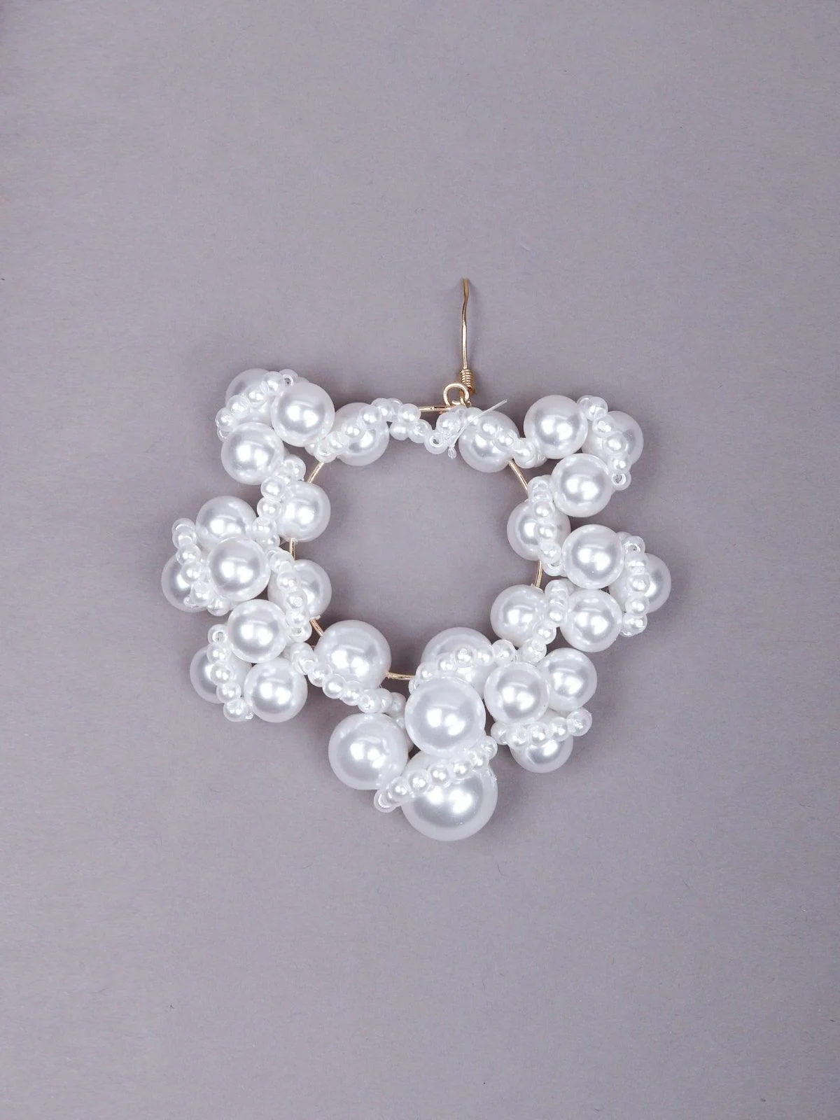Odette Women White Metal Pear Earrings - Image 4