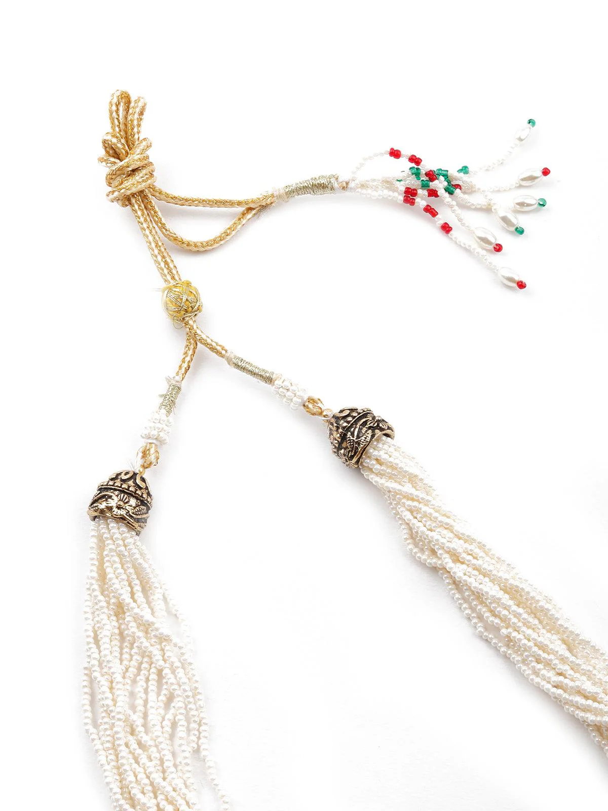Odette Women Stunning White Beaded Statement Necklace Set - Image 6