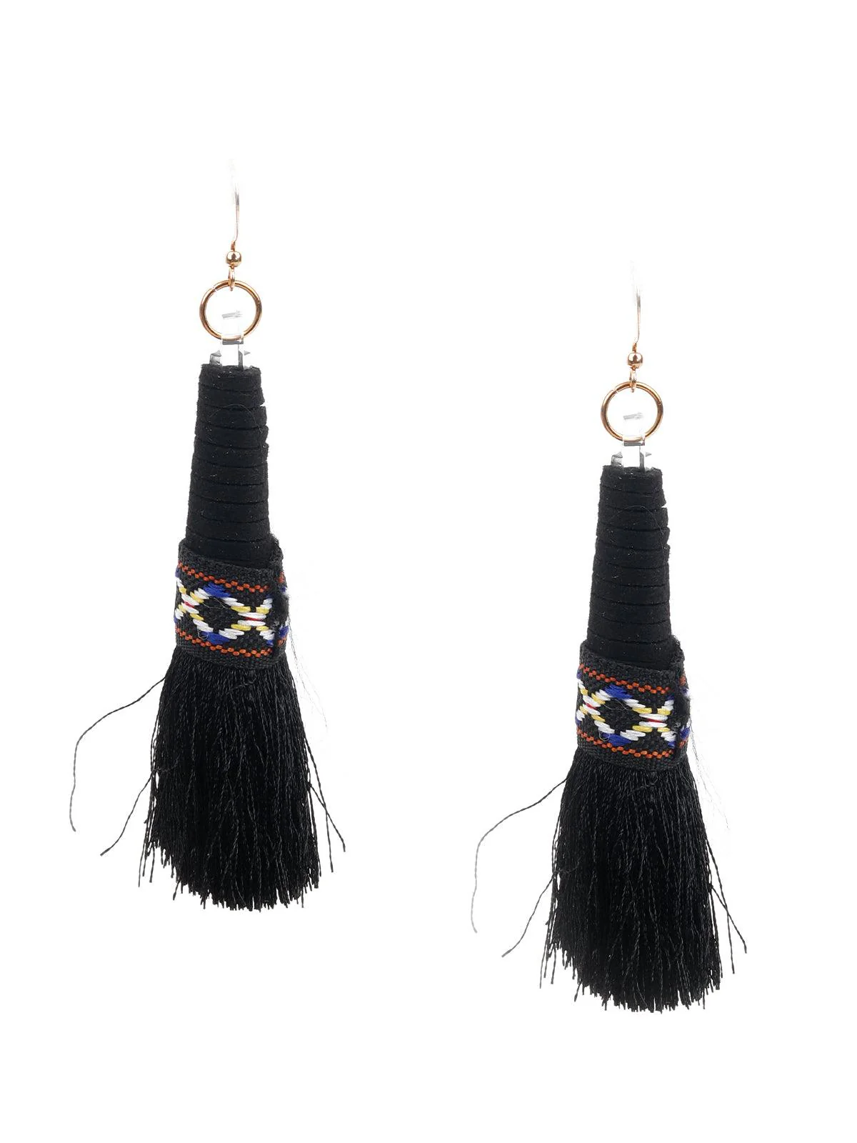 Odette Women Stylish Black Dangle Earrings