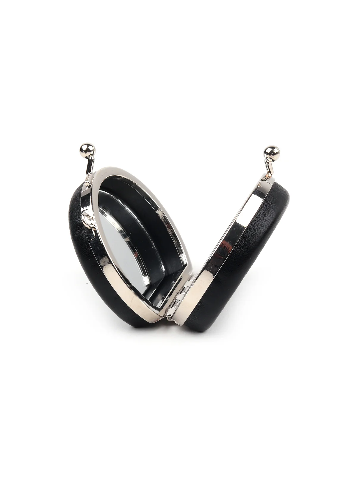 Odette Women Stylish Black Pouch With Pearl Belt - Image 6