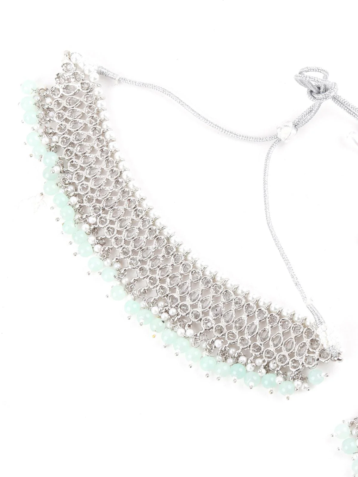 Odette Women Stylish Green Choker Set - Image 4