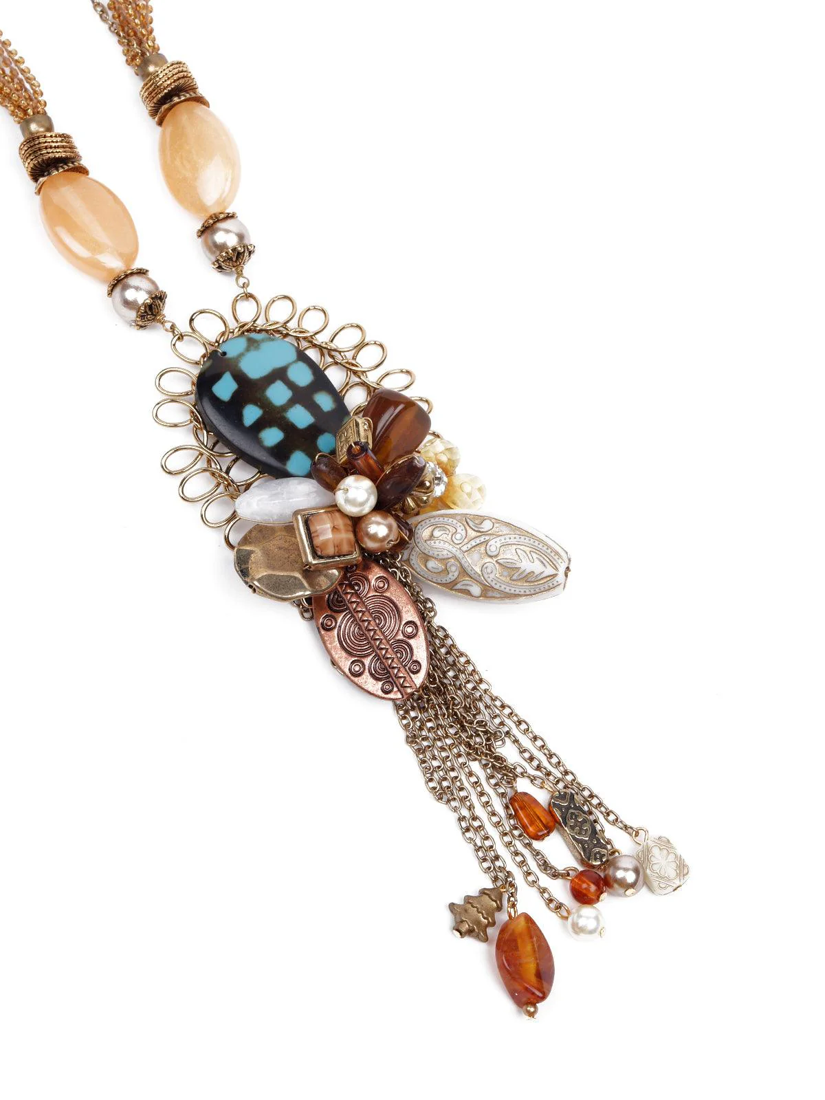 Odette Women Brown Metal Necklace Set - Image 5