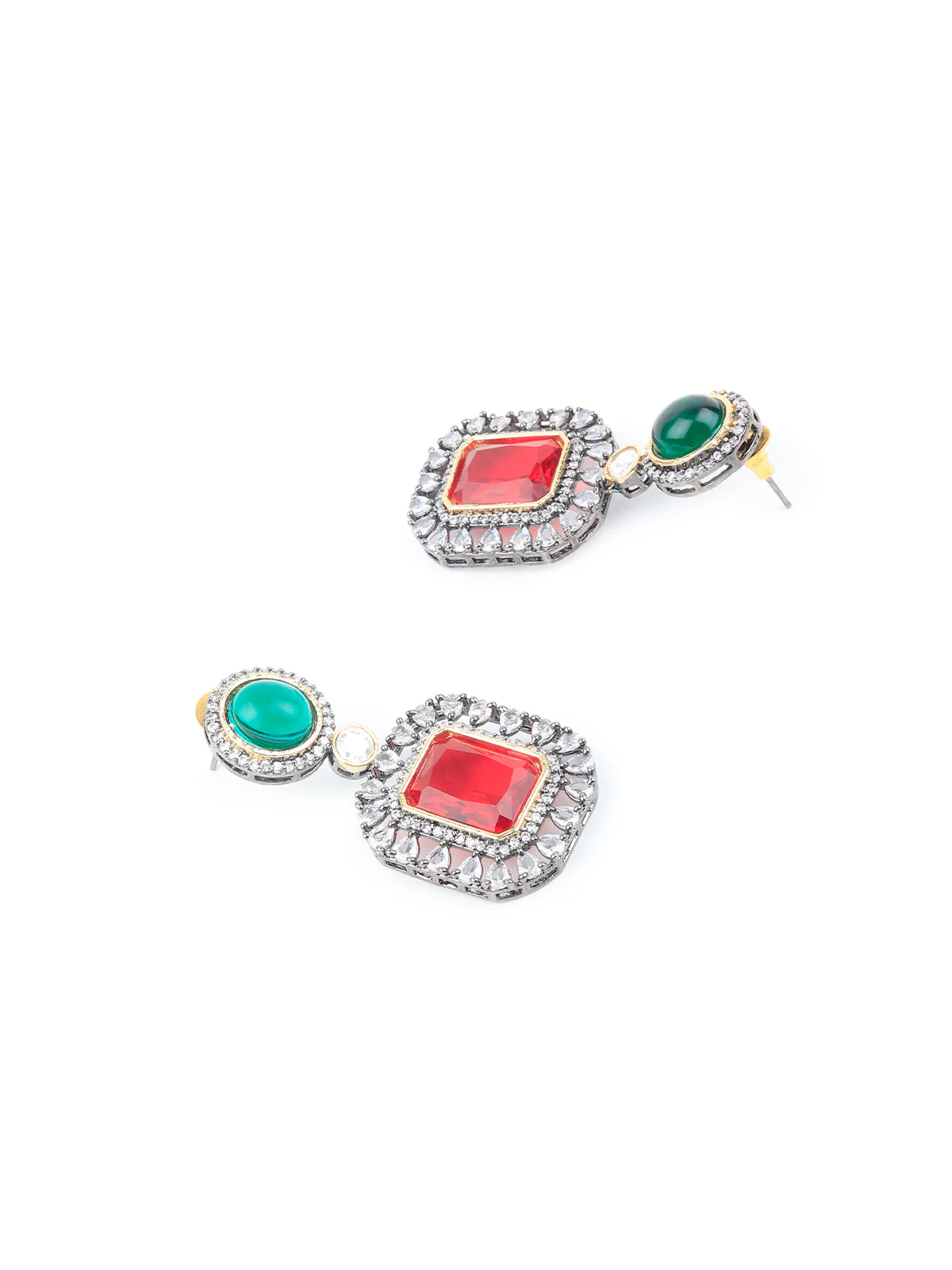 Odette Women Stylish Multicolored Kundan Necklace Set - Image 5