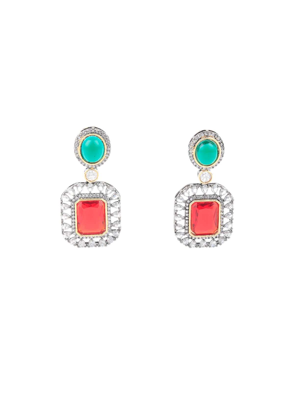 Odette Women Stylish Multicolored Kundan Necklace Set - Image 6