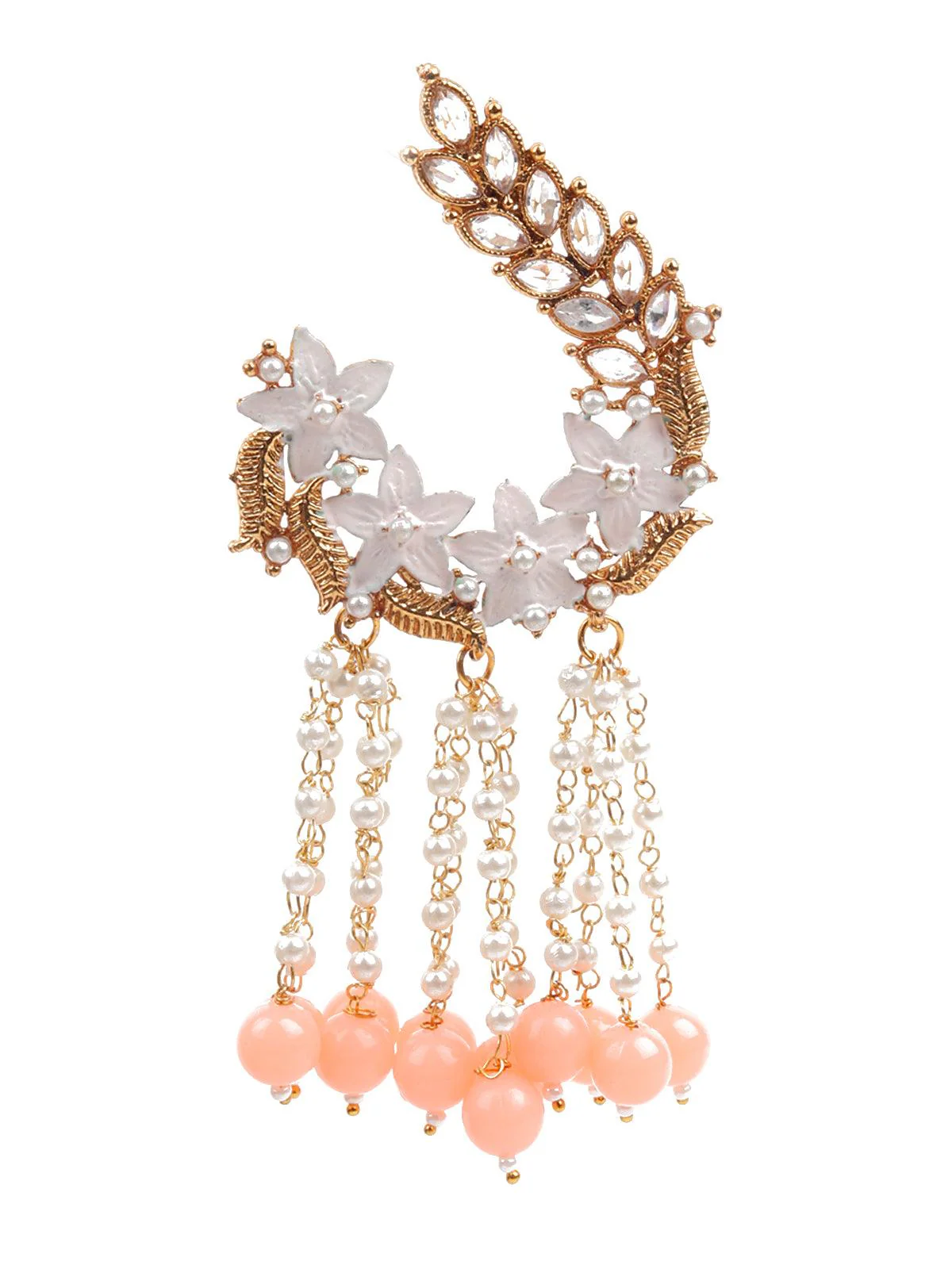 Odette Women Stylish Peach Dangle Earrings - Image 2
