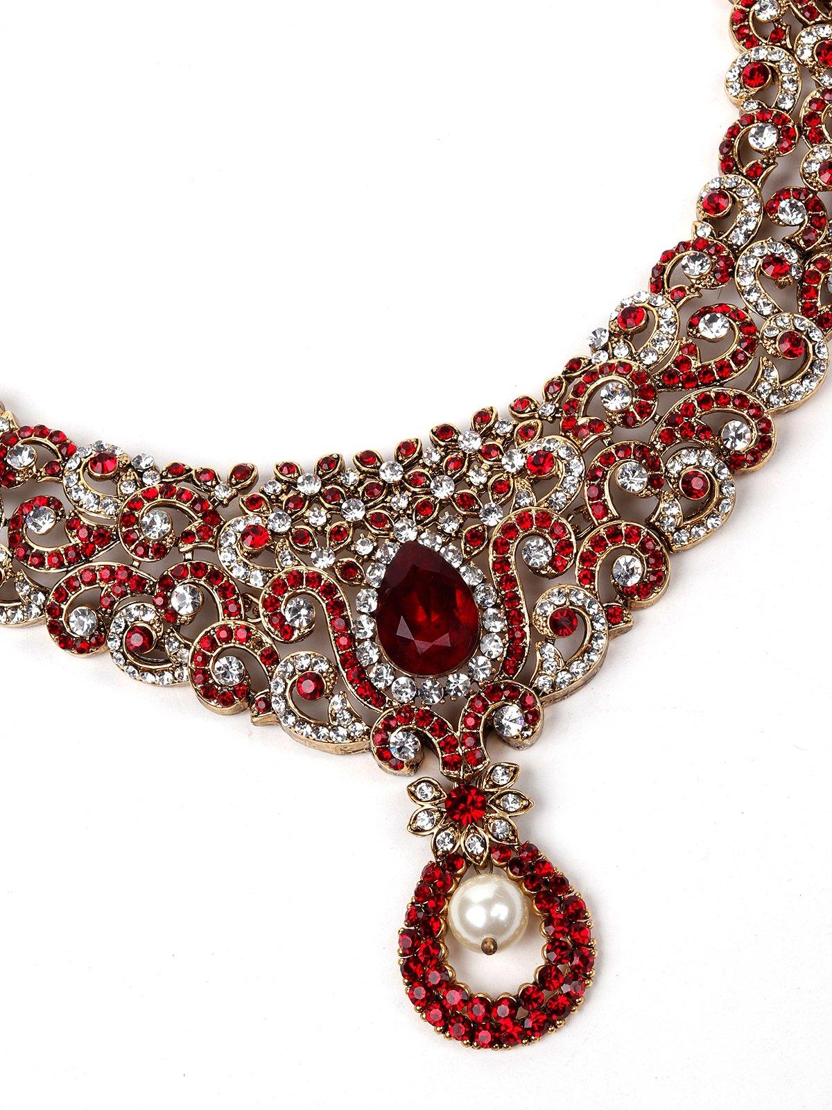 Odette Women Red Metal Necklace - Image 2