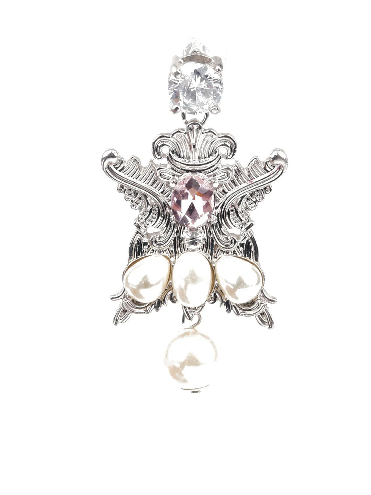 Odette Women Stylish White Dangle Earrings - Image 2
