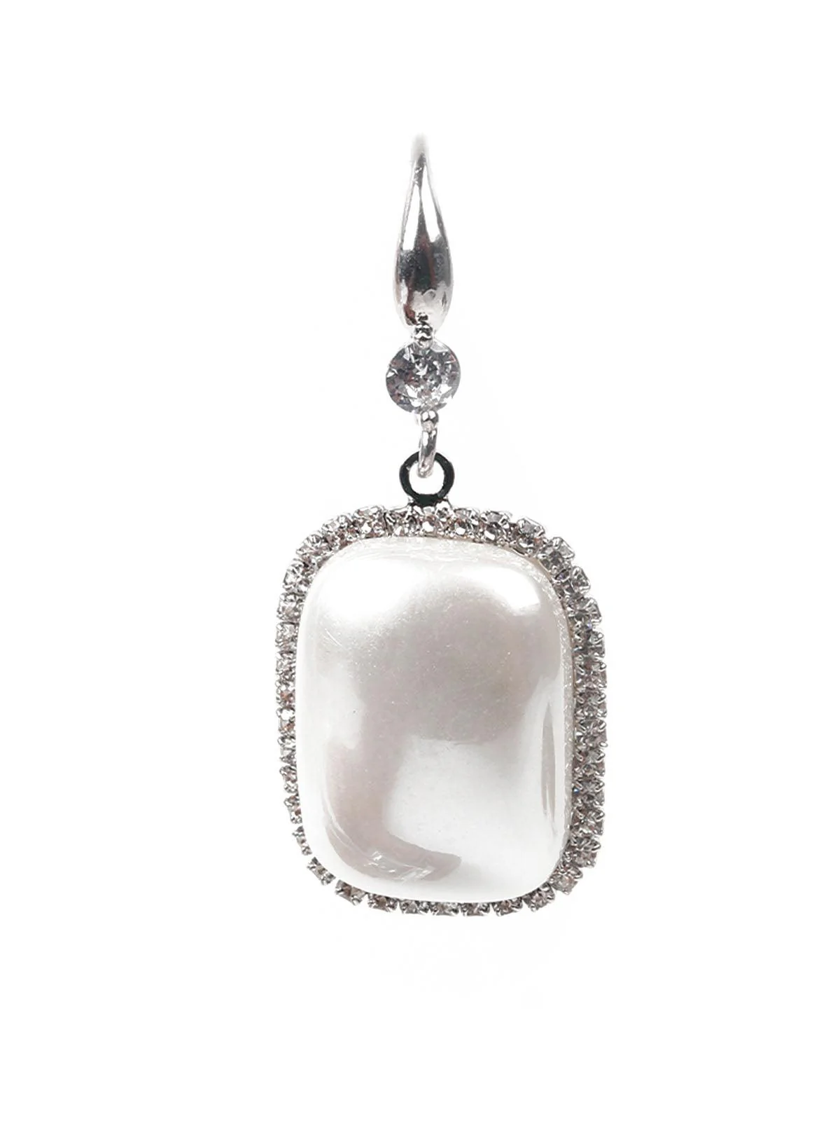 Odette Women Stylish White Dangle Earrings - Image 2