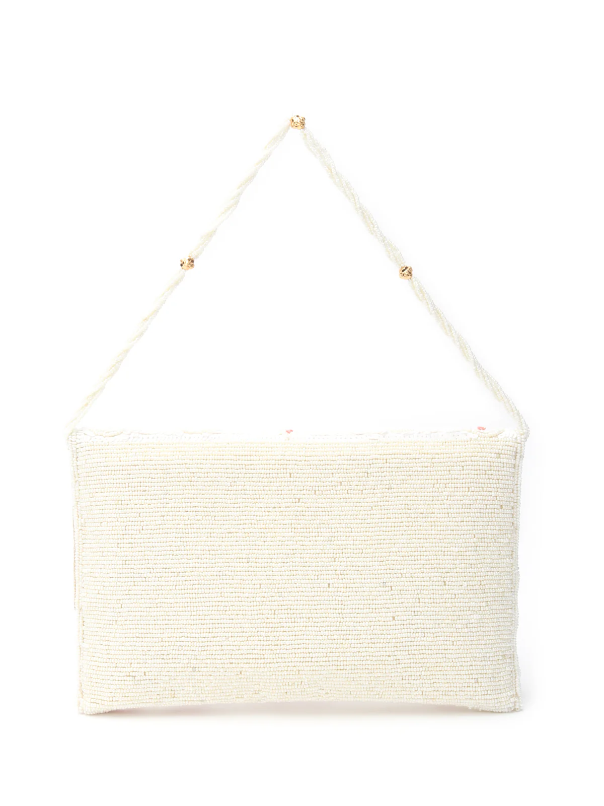 Odette White Fabric Floral Clutch For Women - Image 5