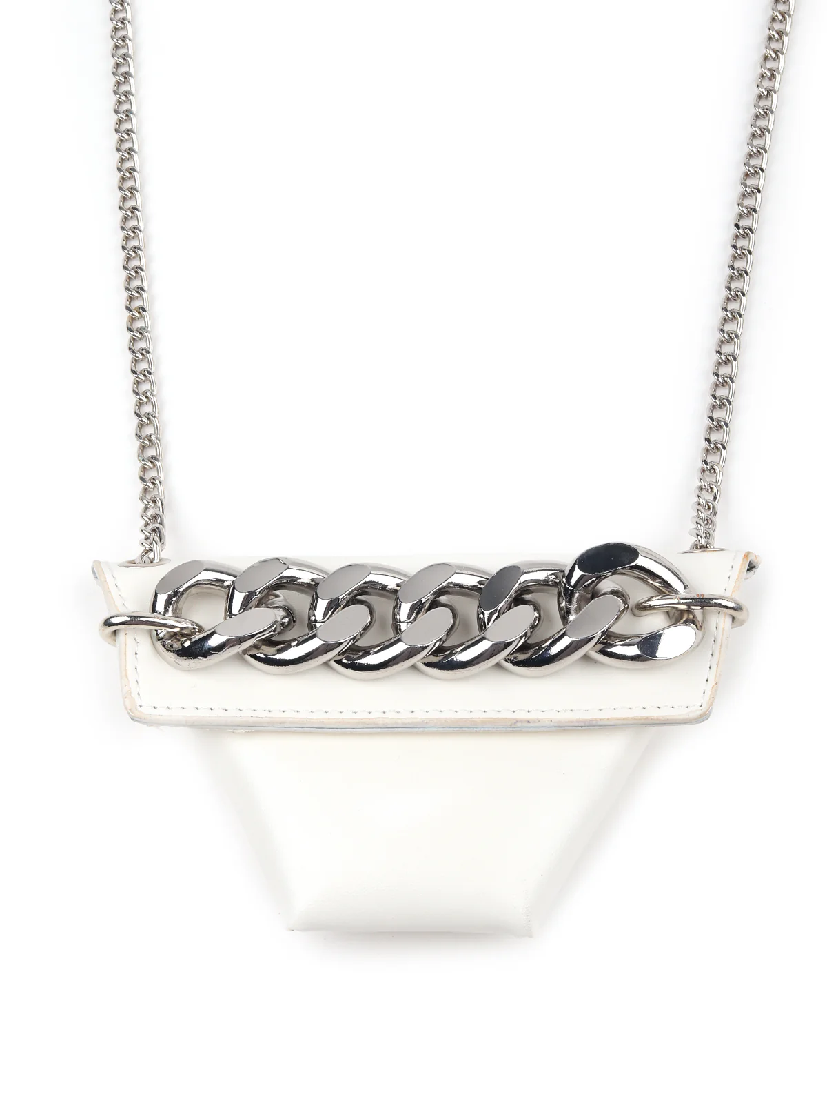 Odette Women Stylish White Pouch With Belt - Image 4