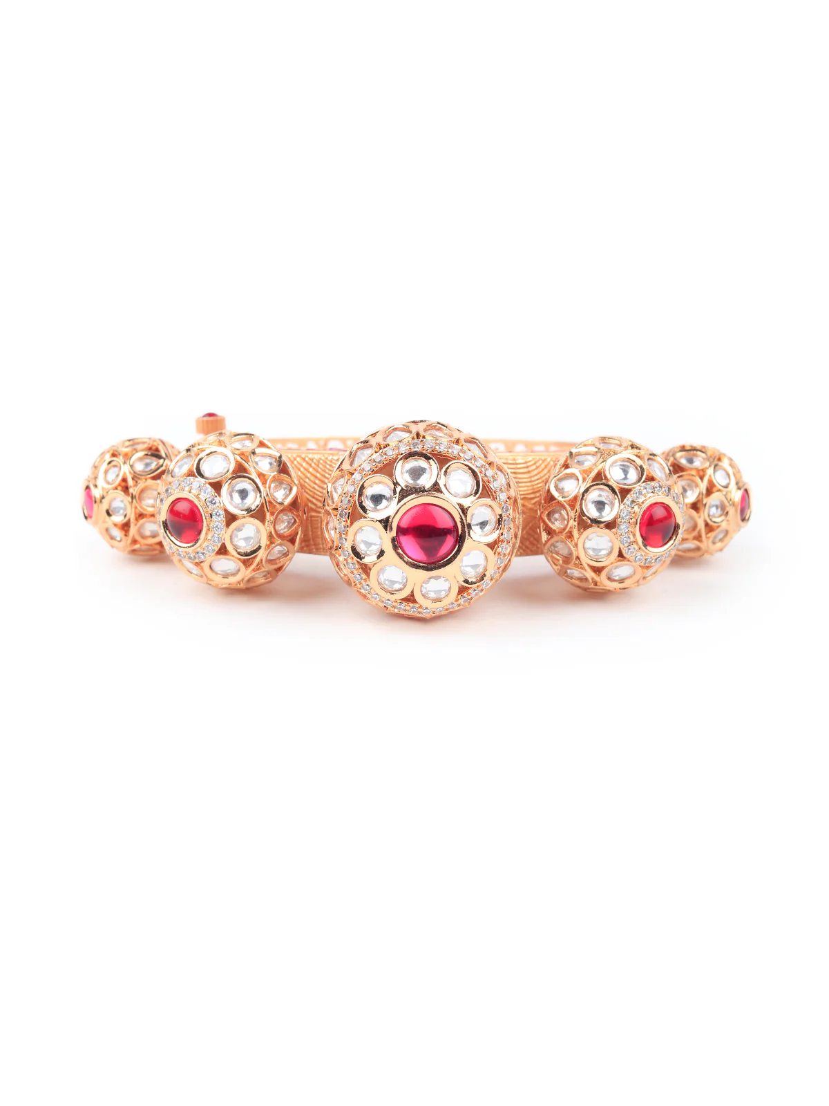Odette Women Stylish White Stone Studded Gold Bracelet - Image 4