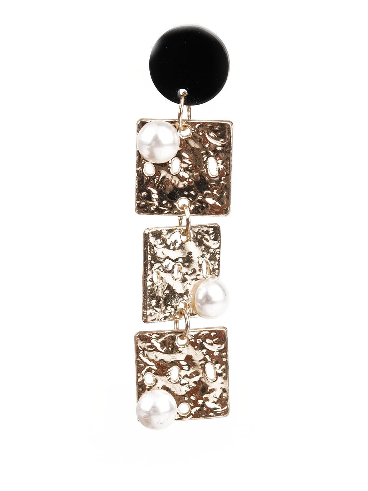 Odette Women Sunshine Gold And Black Dangler Earrings - Image 2