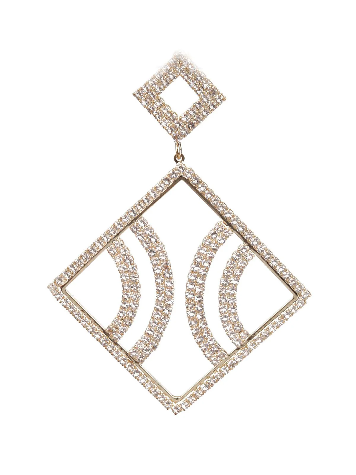 Odette Women Sunshine Gold And White Dangler Earrings - Image 2