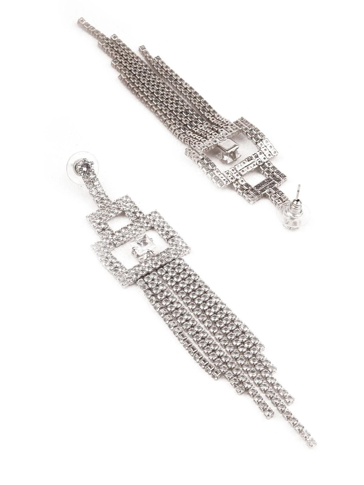 Odette Women Sunshine White Dangler Earrings - Image 3